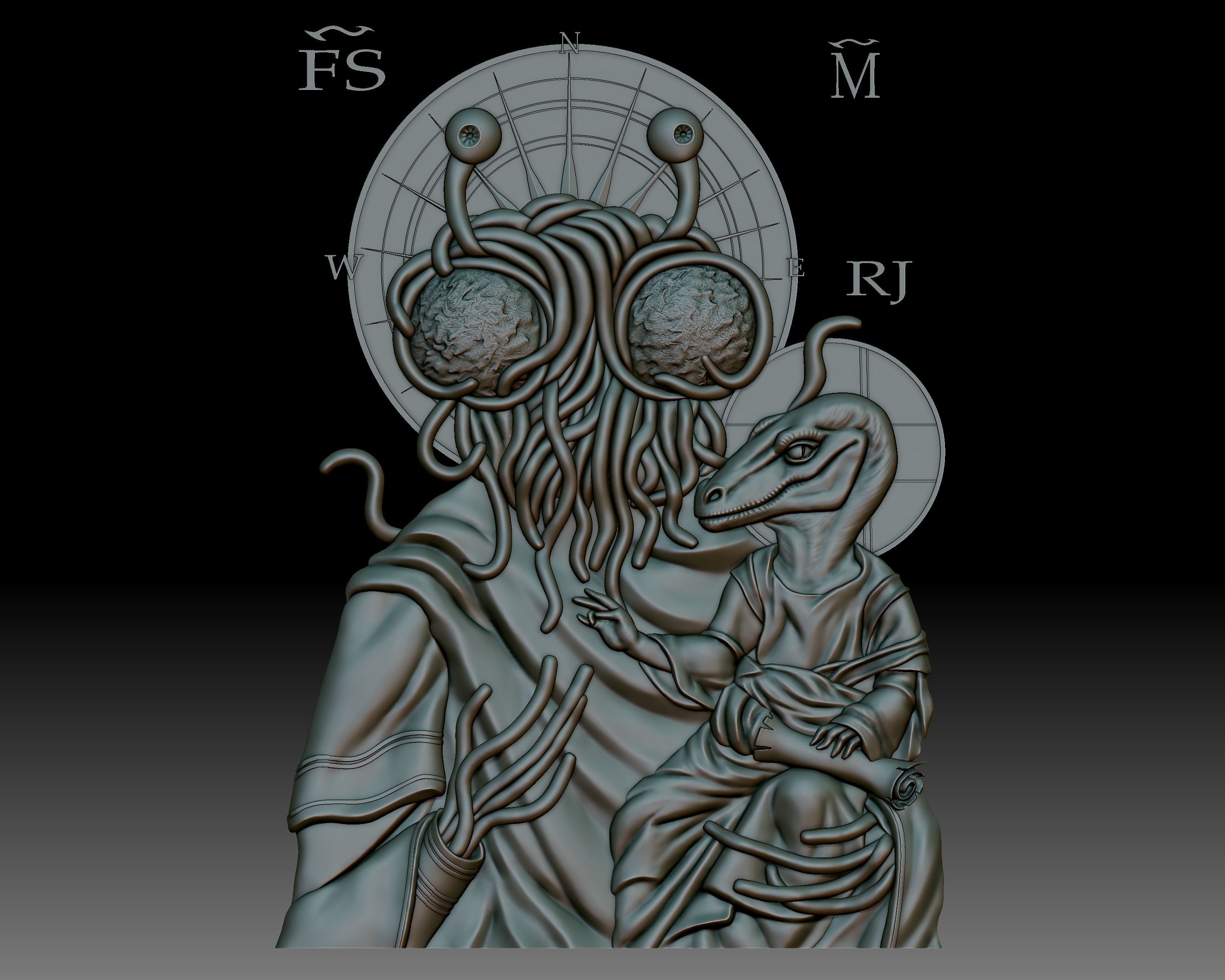 Pastafarianism Flying Spaghetti Monster Icon 3D print model_9