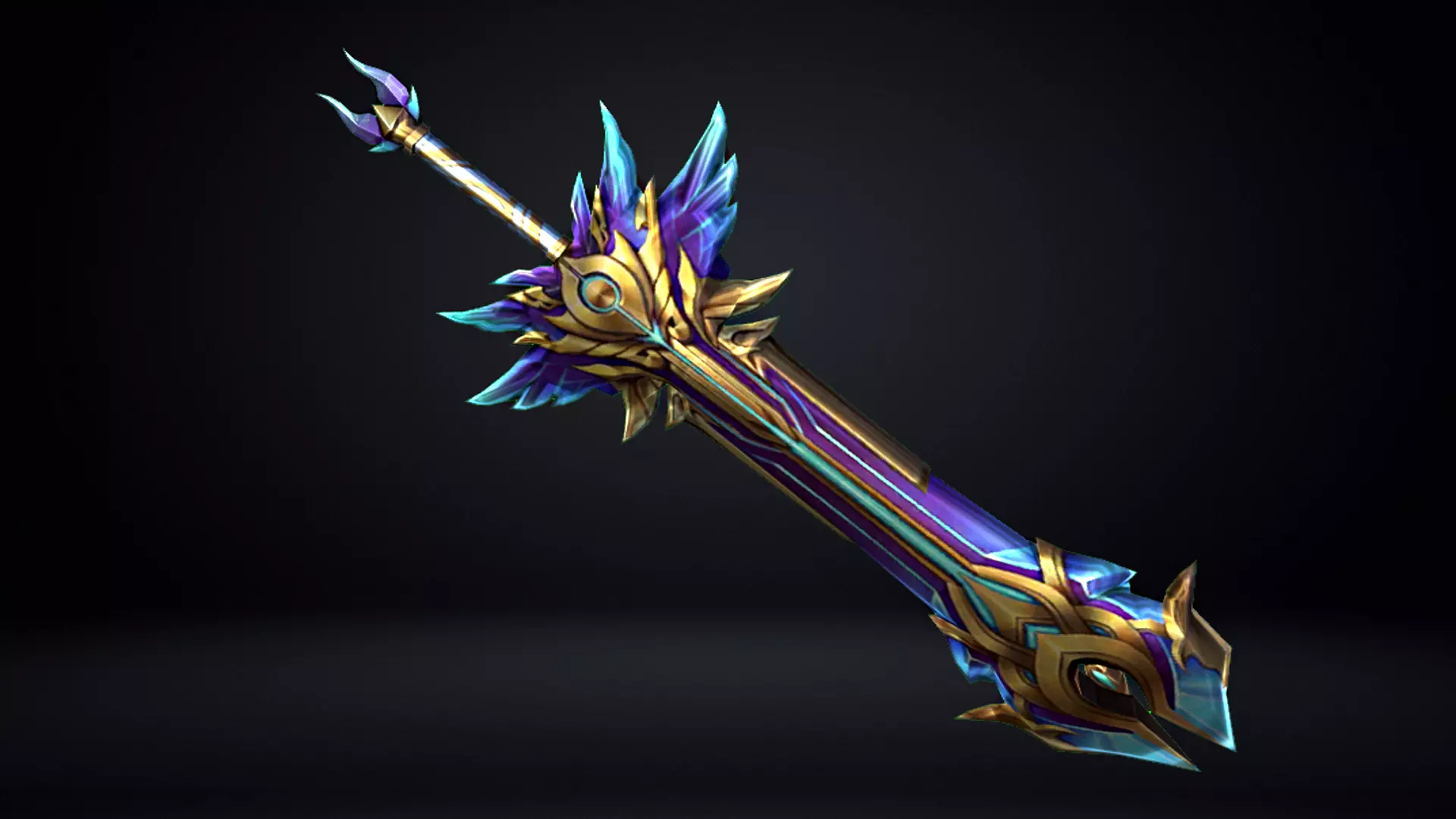 Futuristic Sword Low-poly 3D model_0