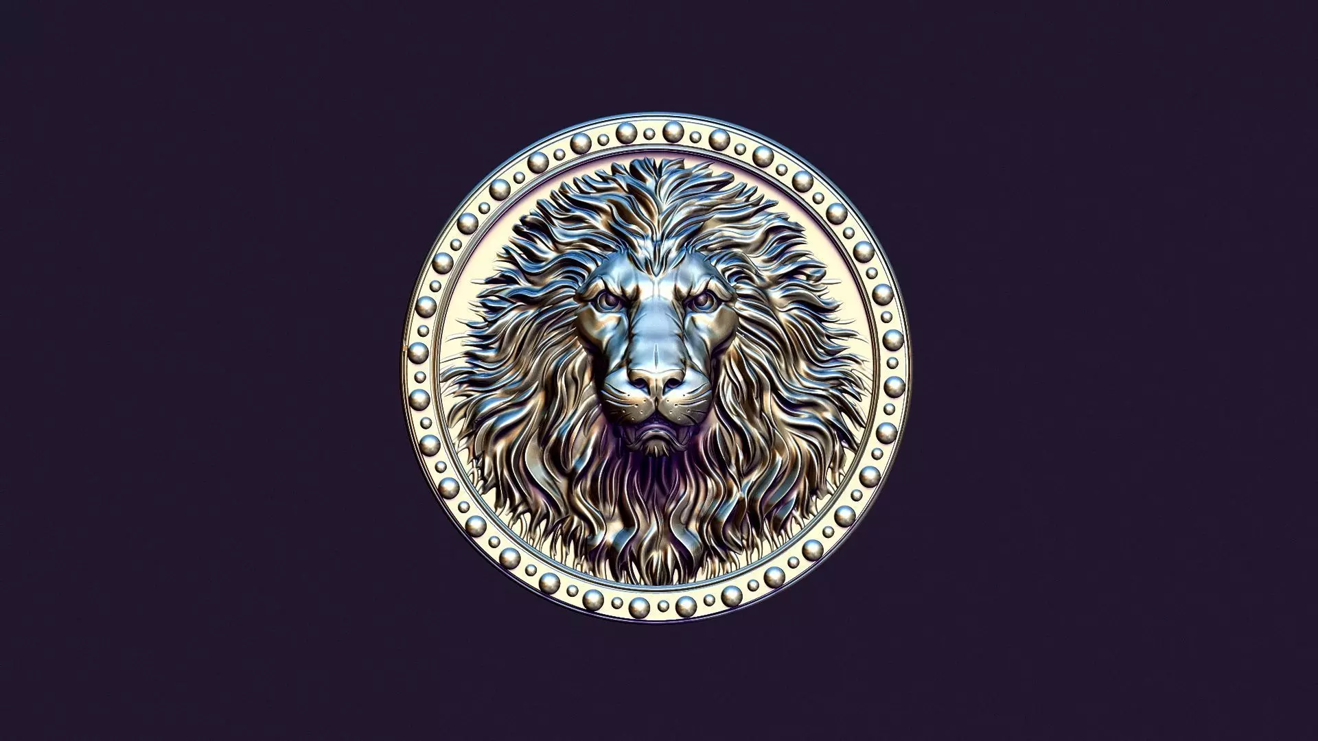 Lion medallion 3D print model