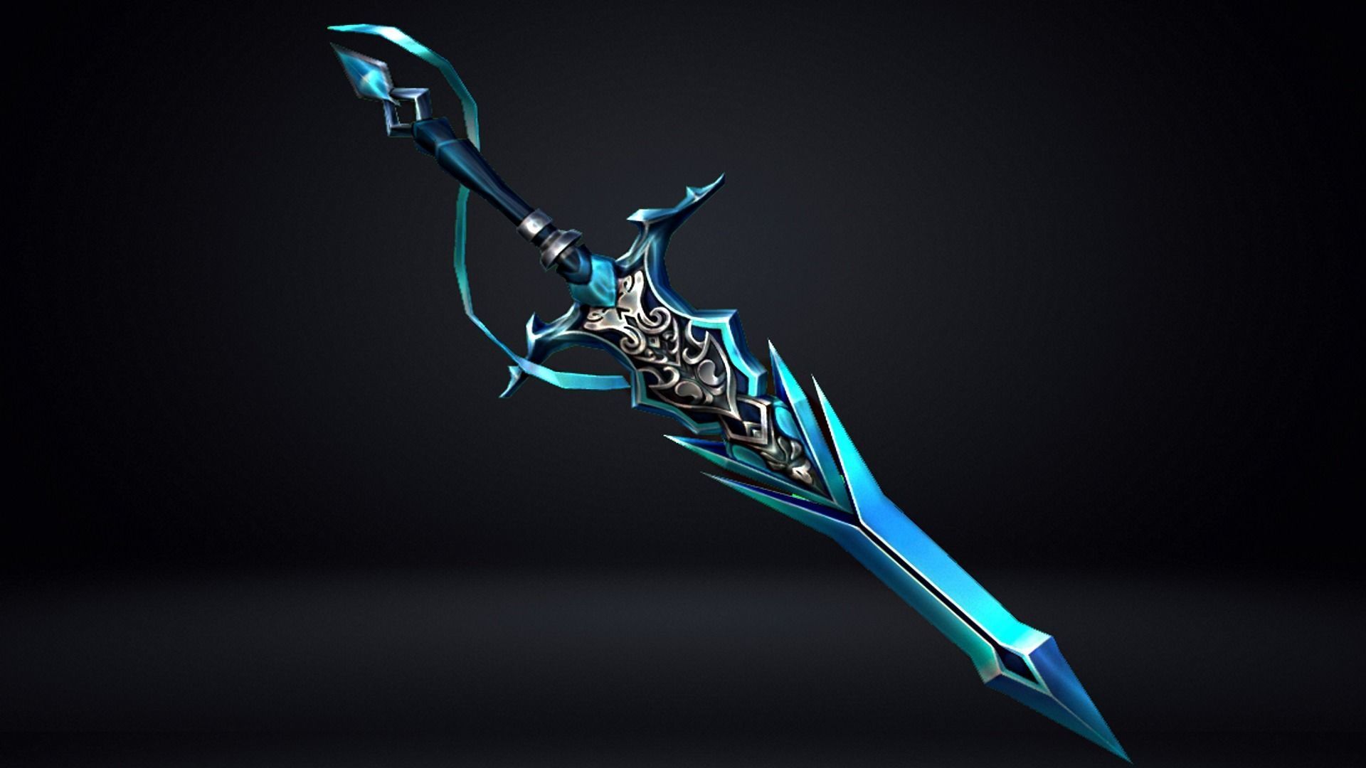 Futuristic Sword Low-poly 3D model_11