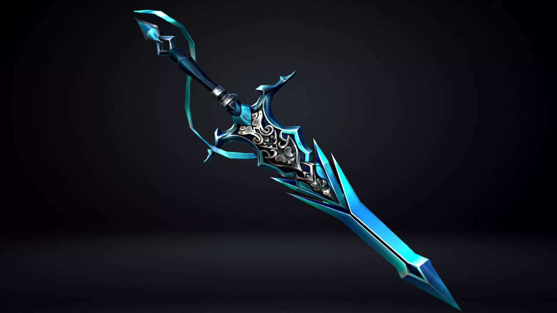 Futuristic Sword Low-poly 3D model_0
