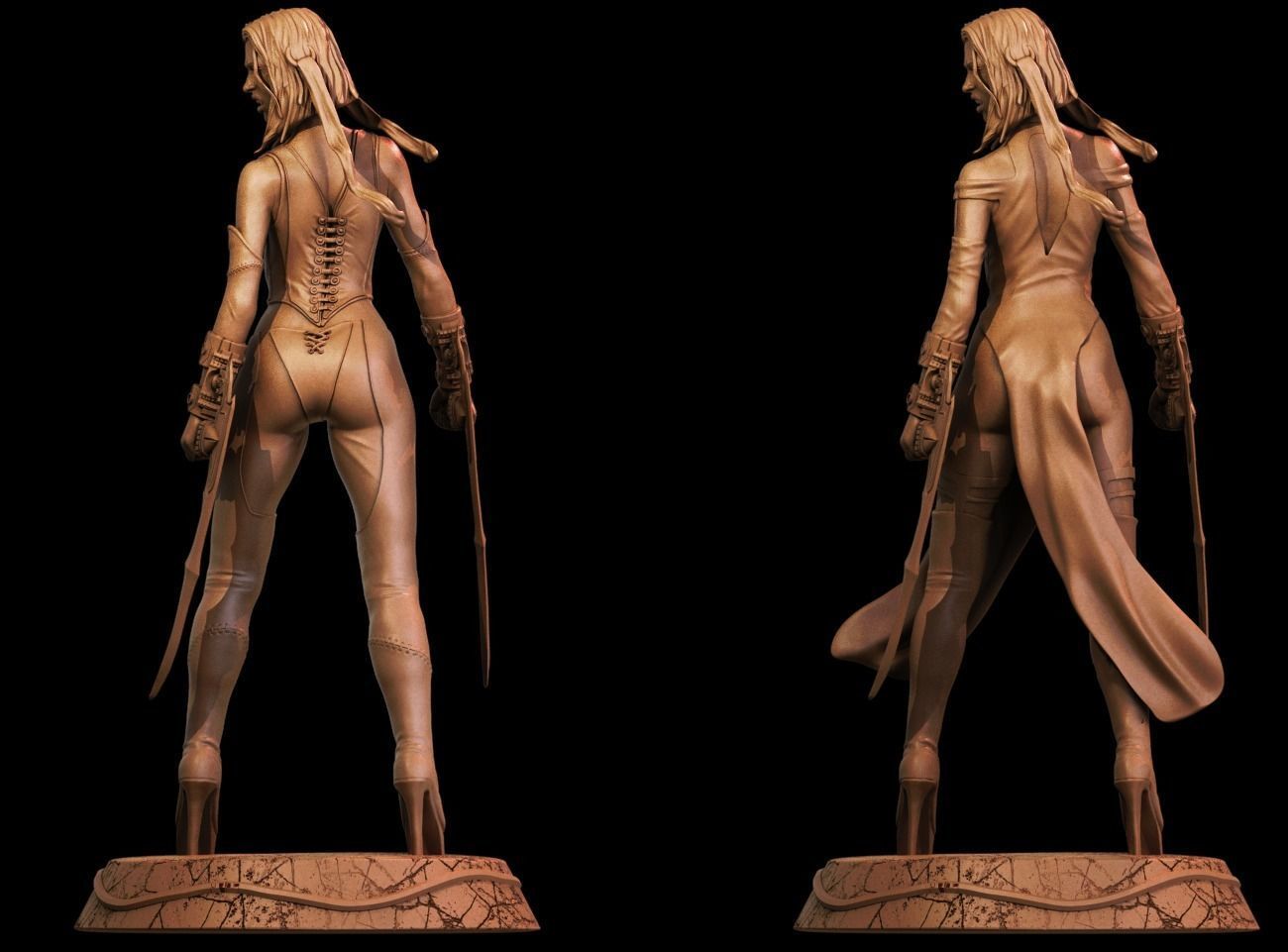 BloodRayne 3D Print two statues of woman 3D print model_11