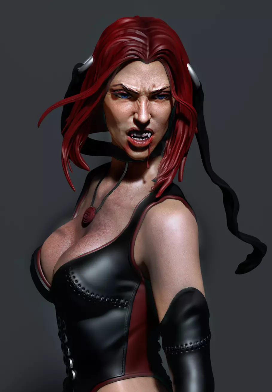 BloodRayne 3D Print two statues of woman 3D print model_0