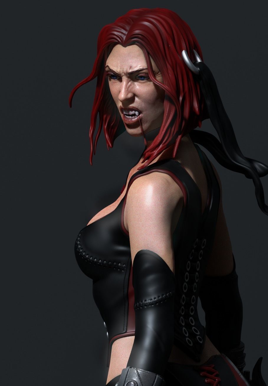 BloodRayne 3D Print two statues of woman 3D print model_1