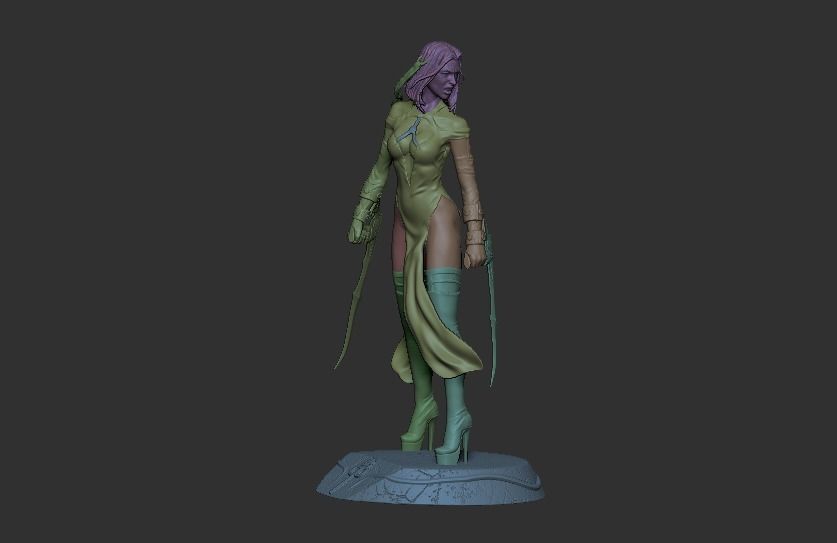 BloodRayne 3D Print two statues of woman 3D print model_15