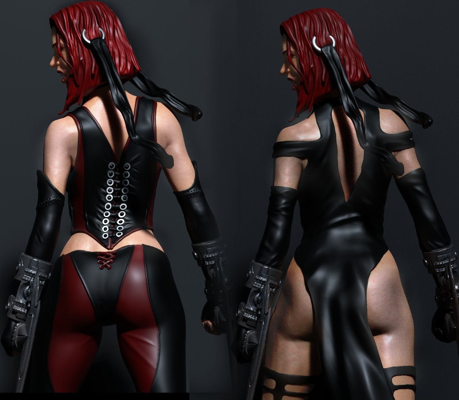 BloodRayne 3D Print two statues of woman 3D print model_2