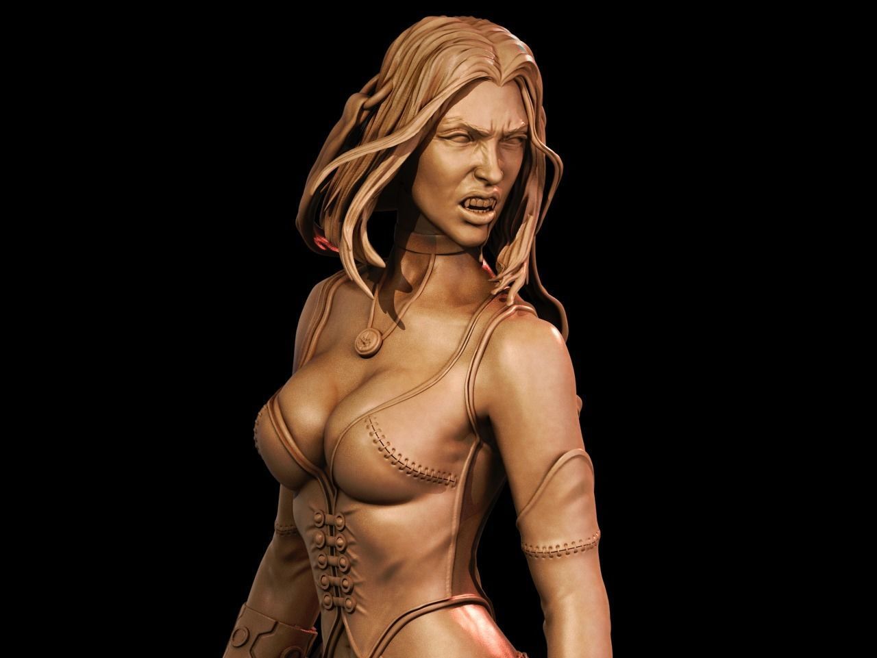 BloodRayne 3D Print two statues of woman 3D print model_4