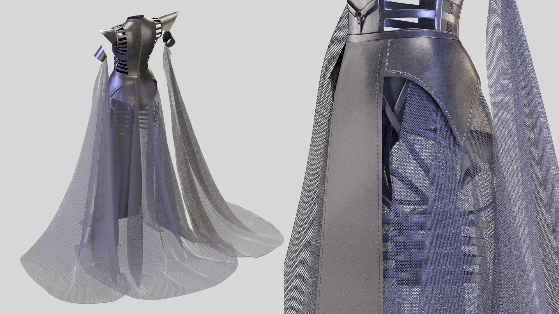 Gothic Dresses 3D Model Collection_5