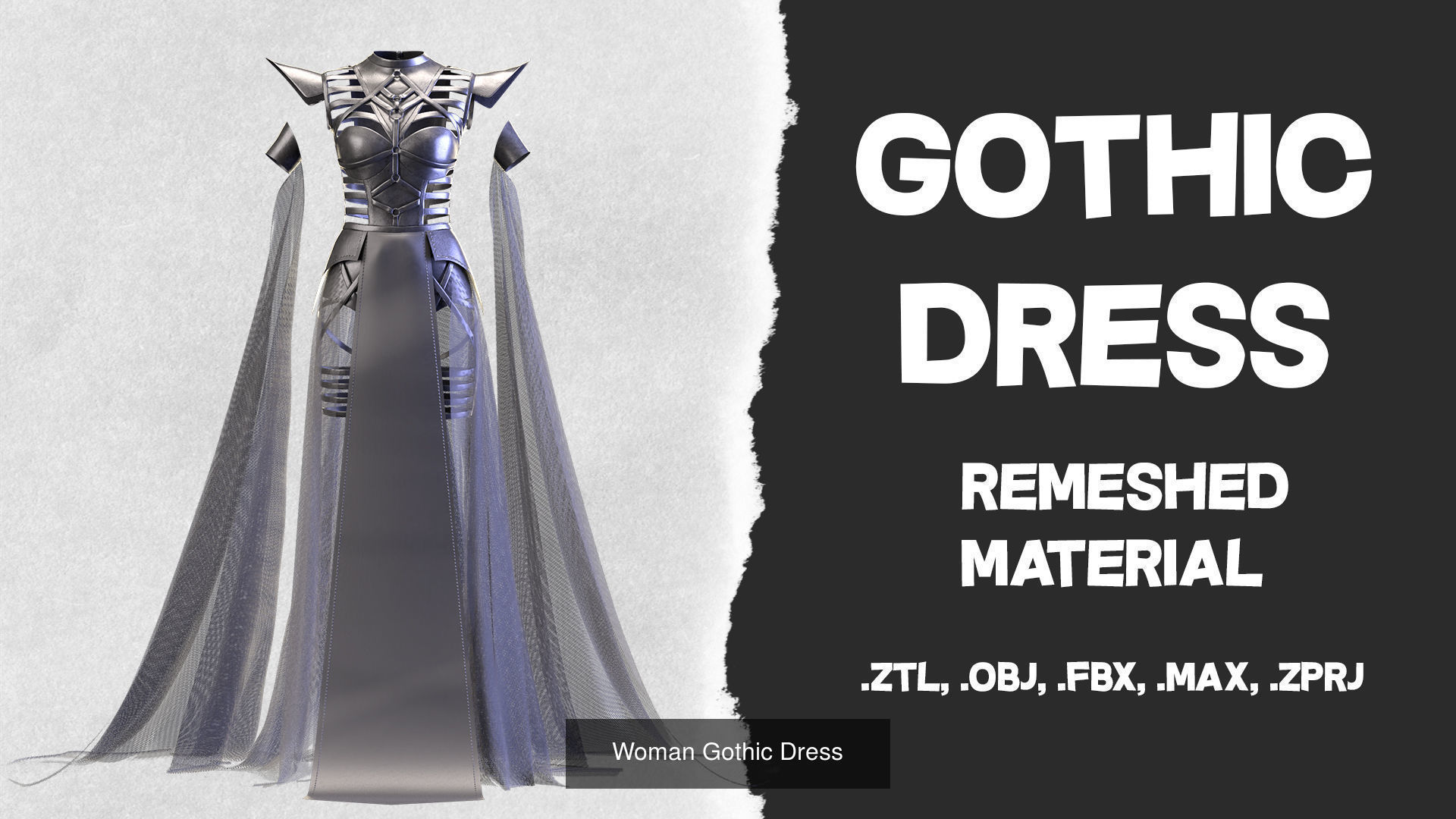 Gothic Dresses 3D Model Collection_1