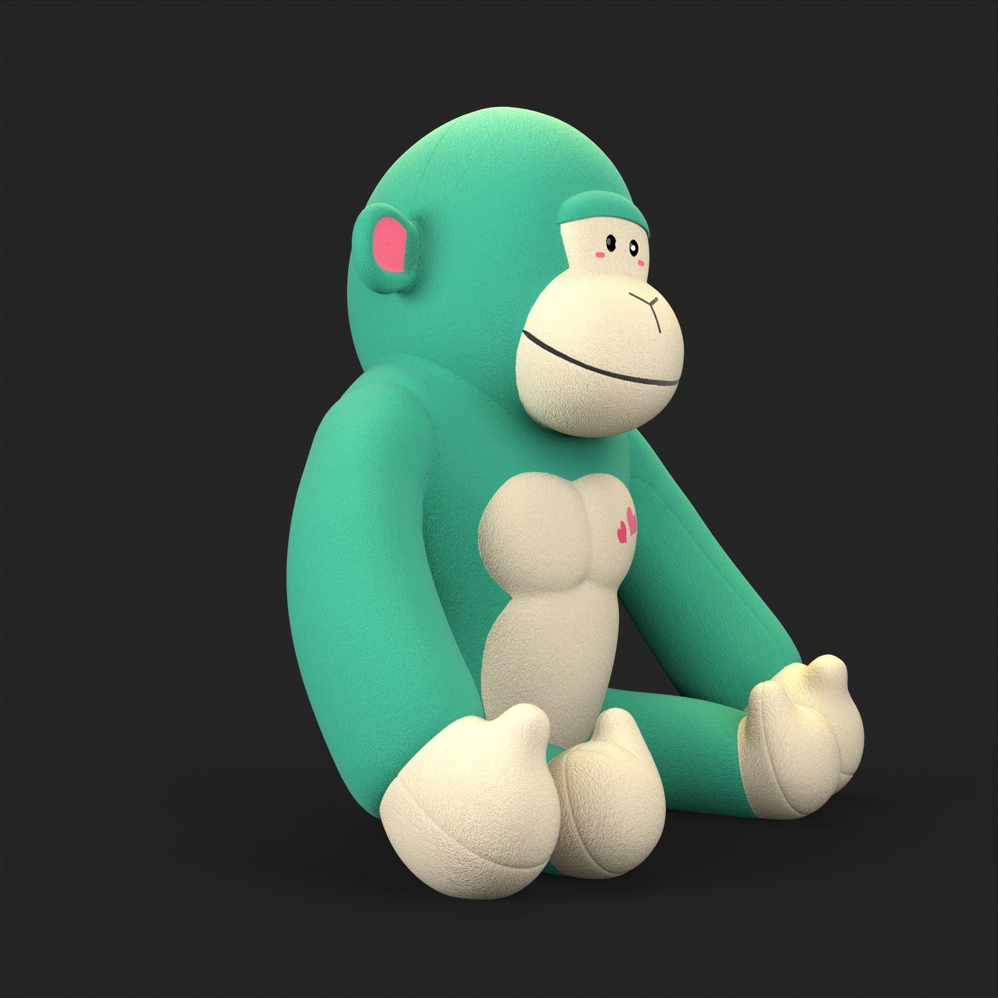 Gorilla Soft Toy Low-poly 3D model_34