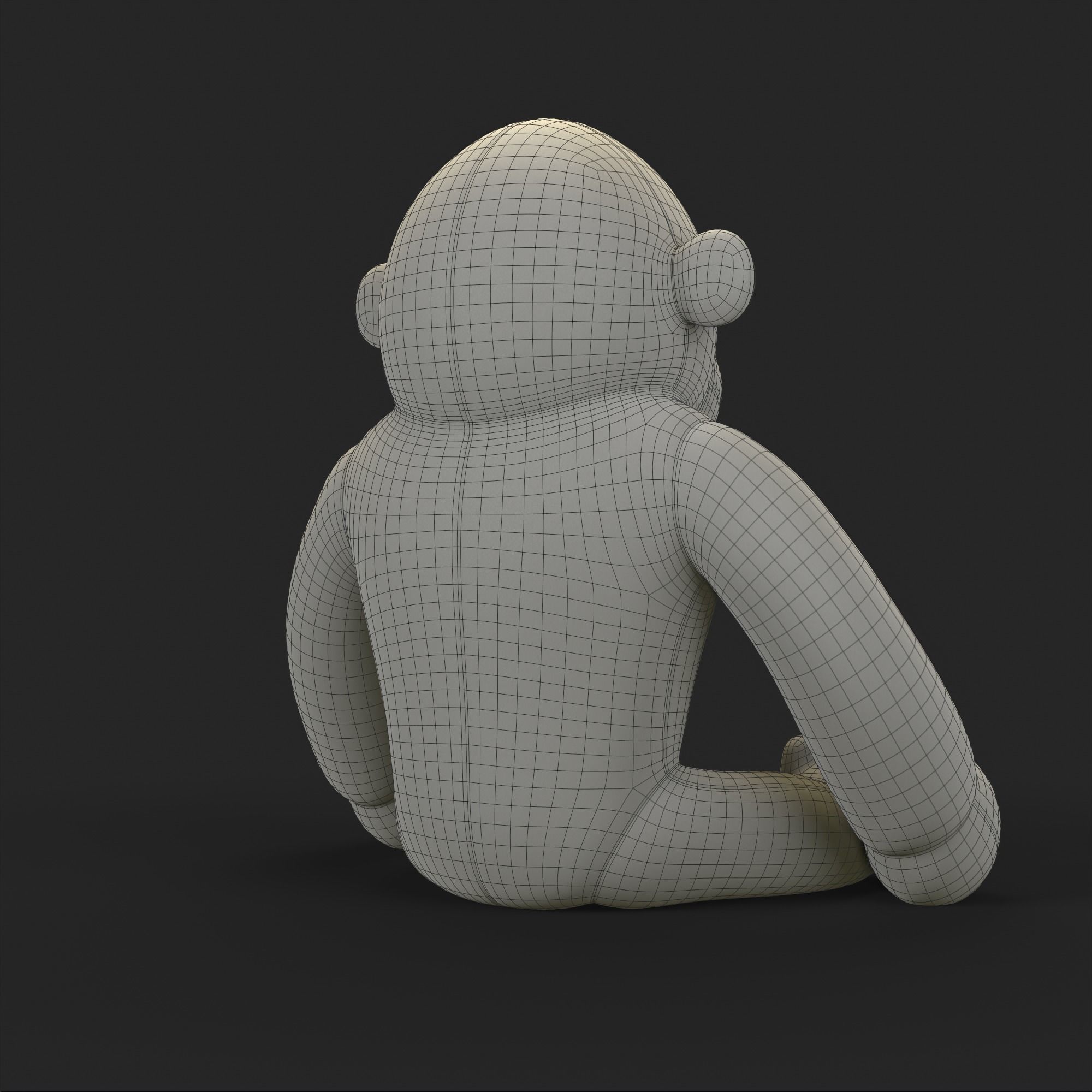 Gorilla Soft Toy Low-poly 3D model_25