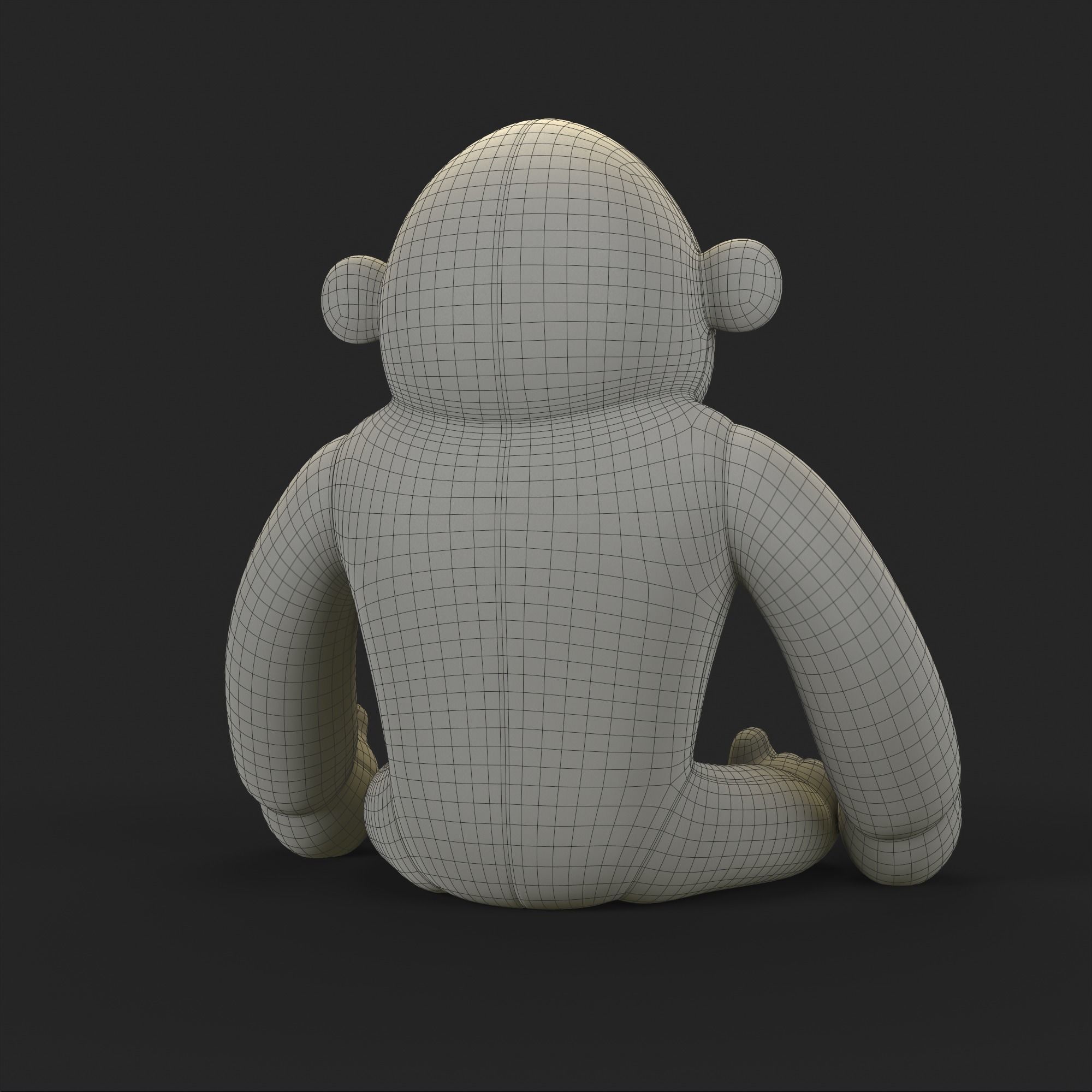 Gorilla Soft Toy Low-poly 3D model_23