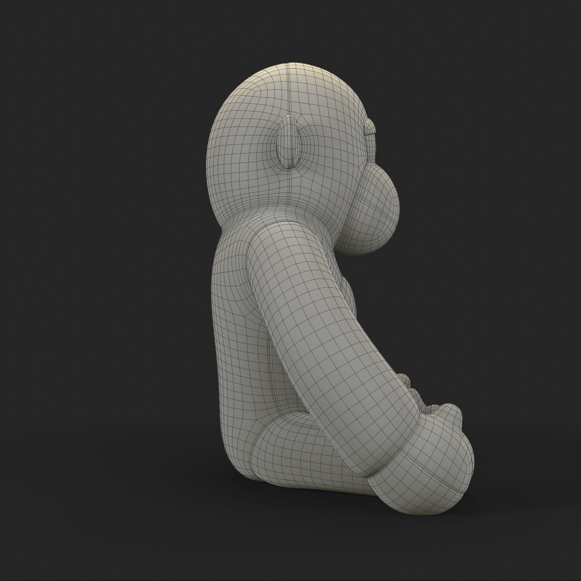 Gorilla Soft Toy Low-poly 3D model_31