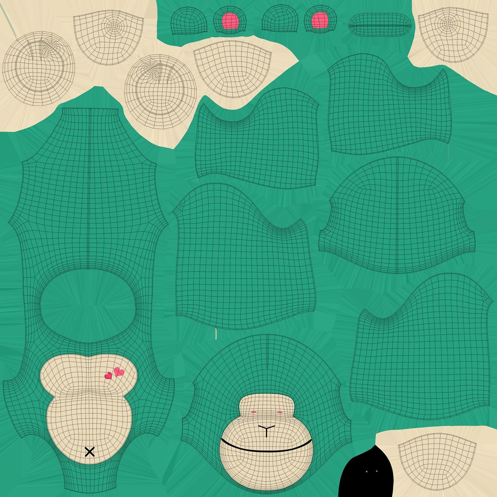 Gorilla Soft Toy Low-poly 3D model_40