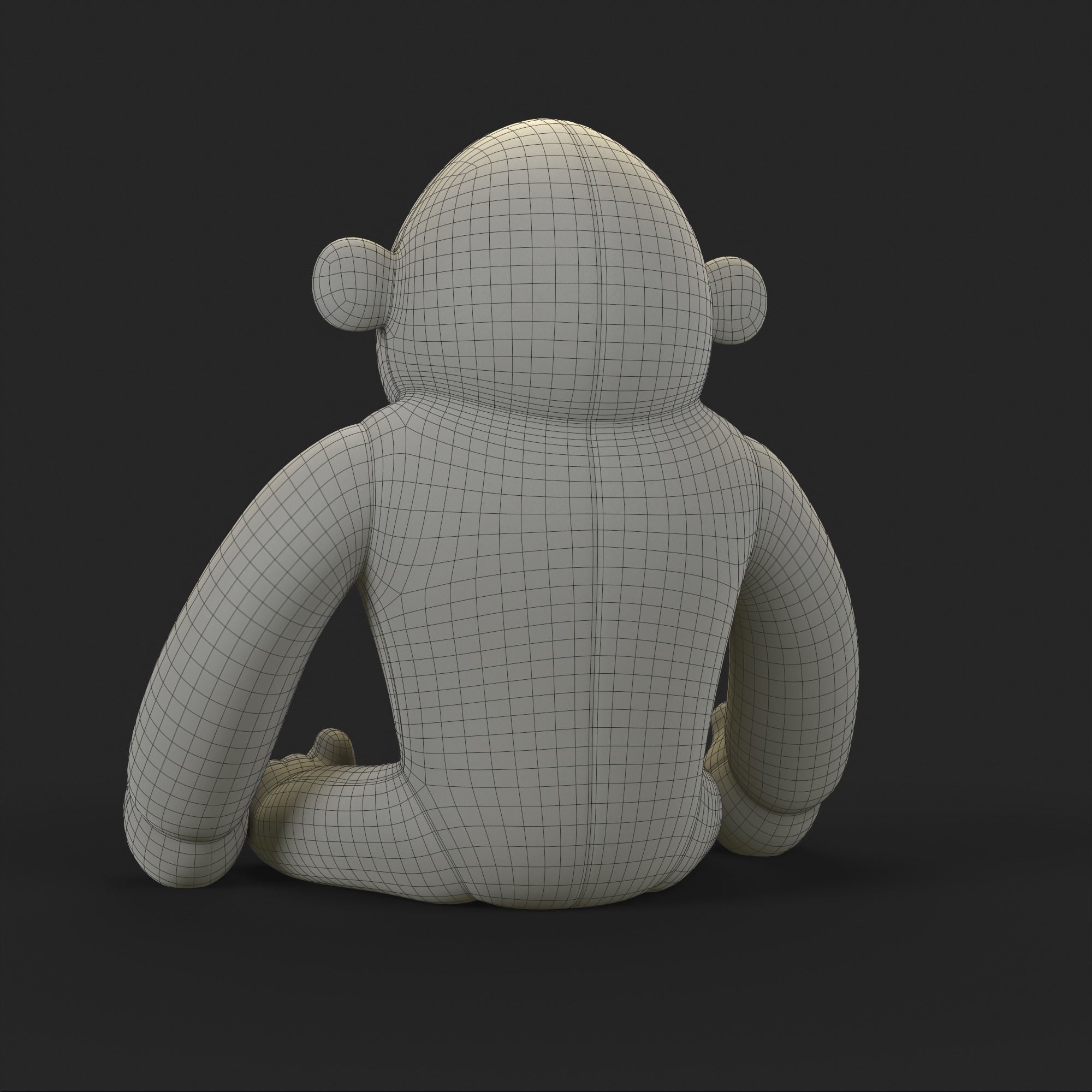 Gorilla Soft Toy Low-poly 3D model_19