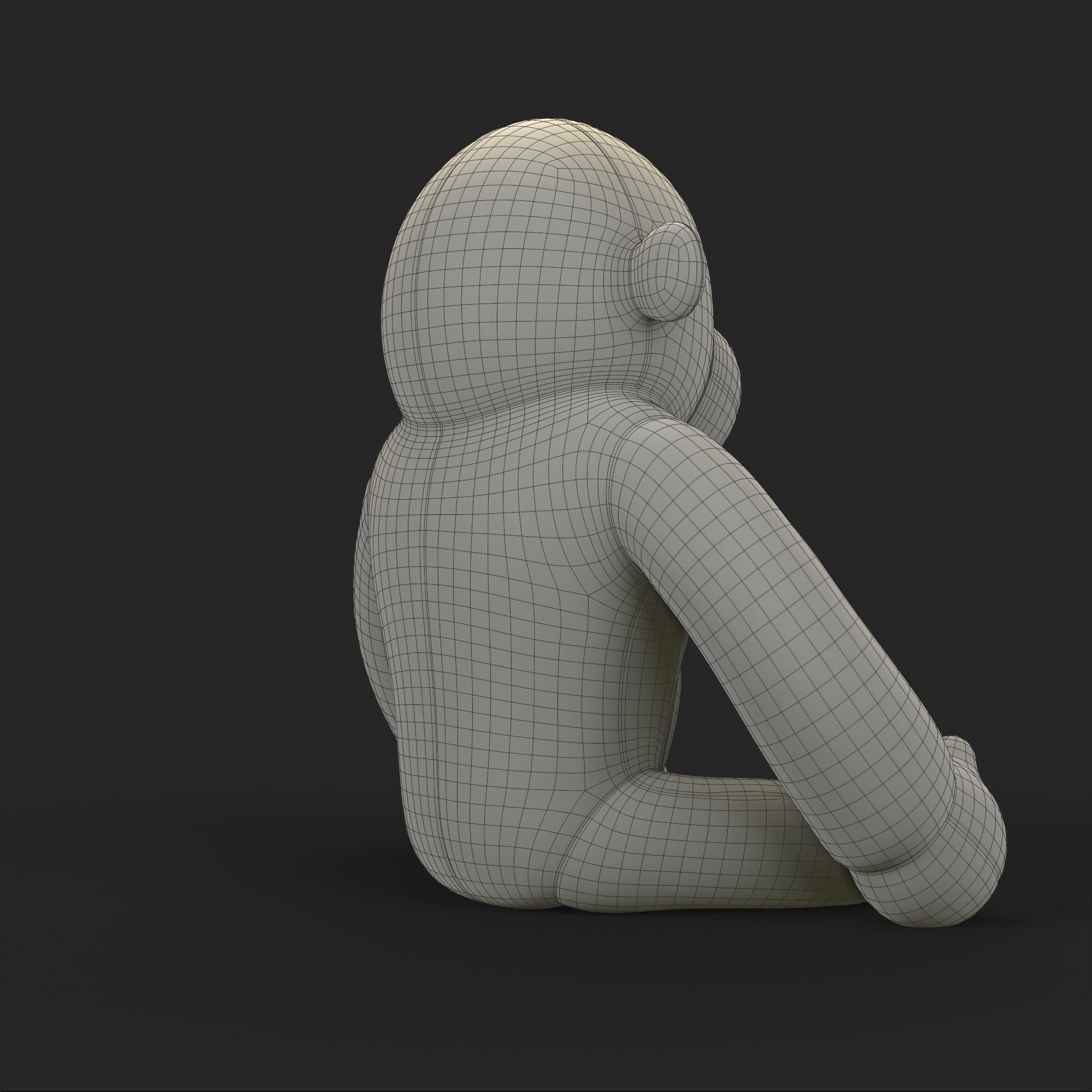 Gorilla Soft Toy Low-poly 3D model_27