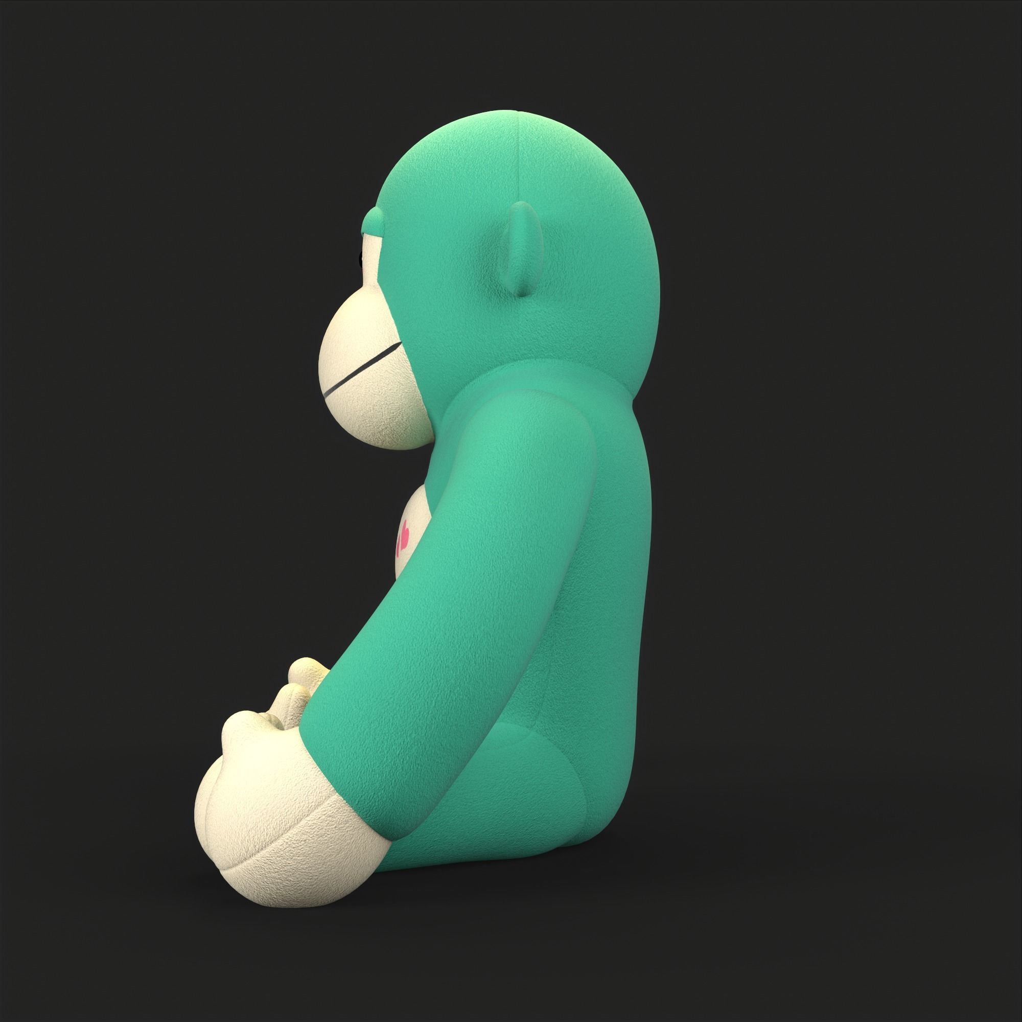 Gorilla Soft Toy Low-poly 3D model_10