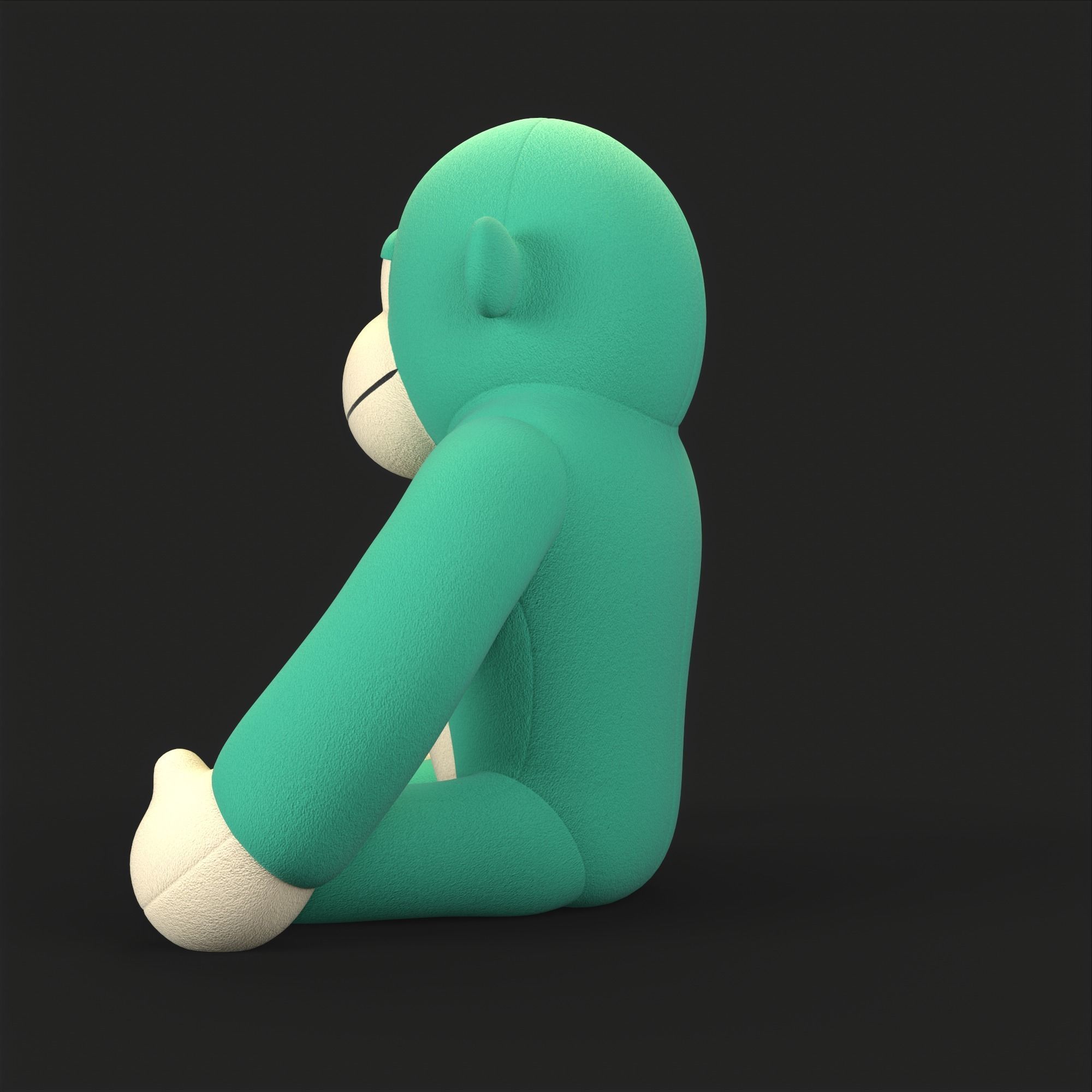 Gorilla Soft Toy Low-poly 3D model_12