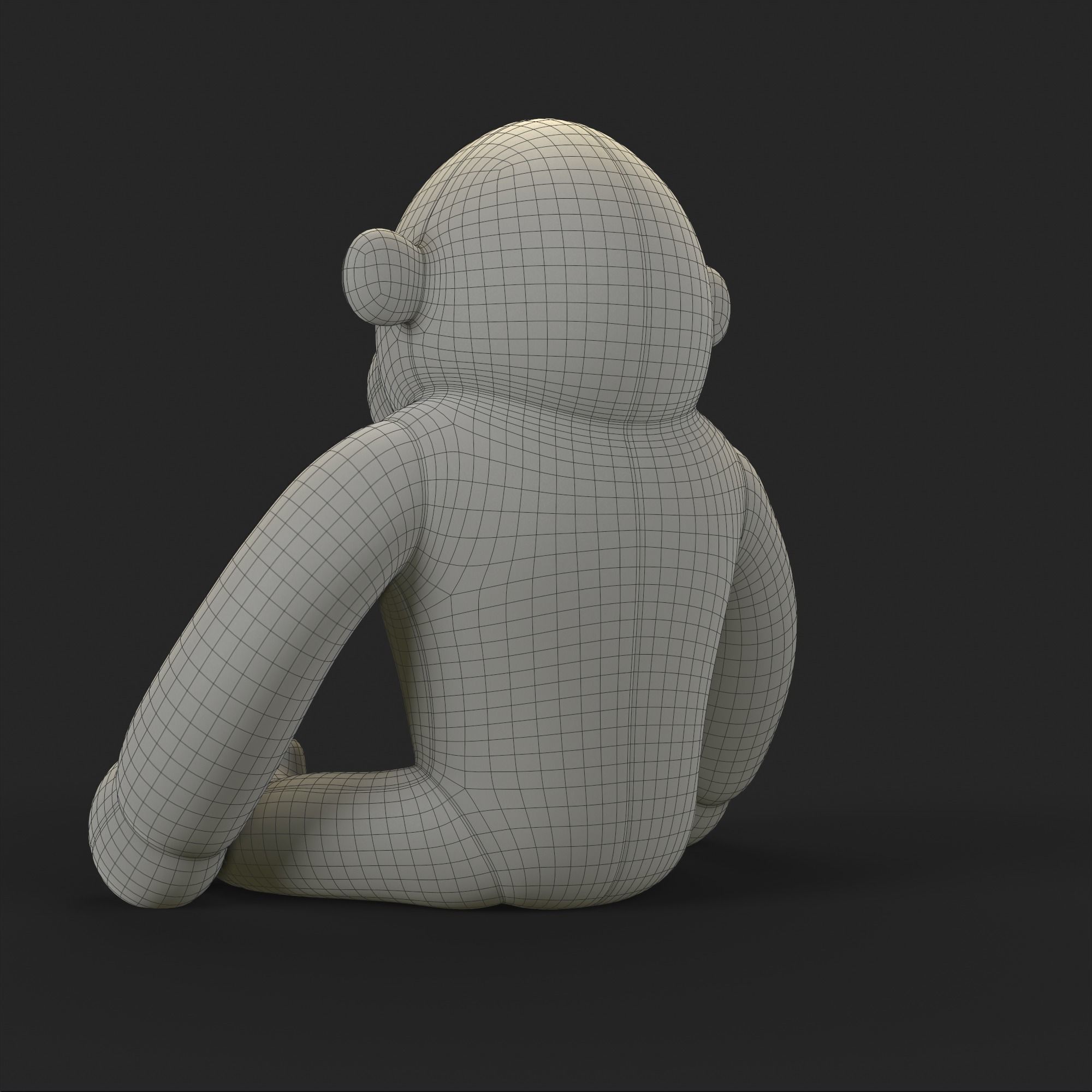 Gorilla Soft Toy Low-poly 3D model_17