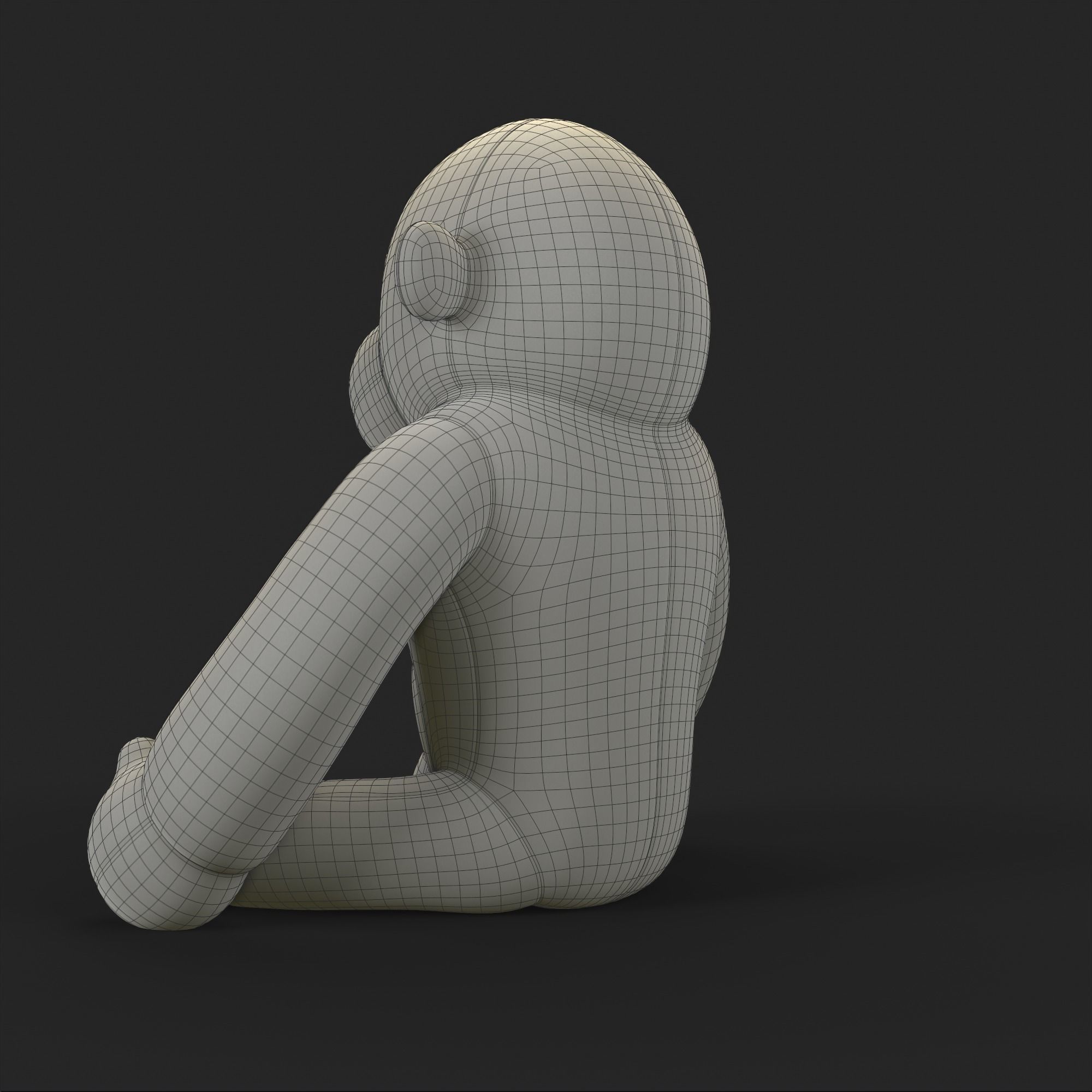 Gorilla Soft Toy Low-poly 3D model_15