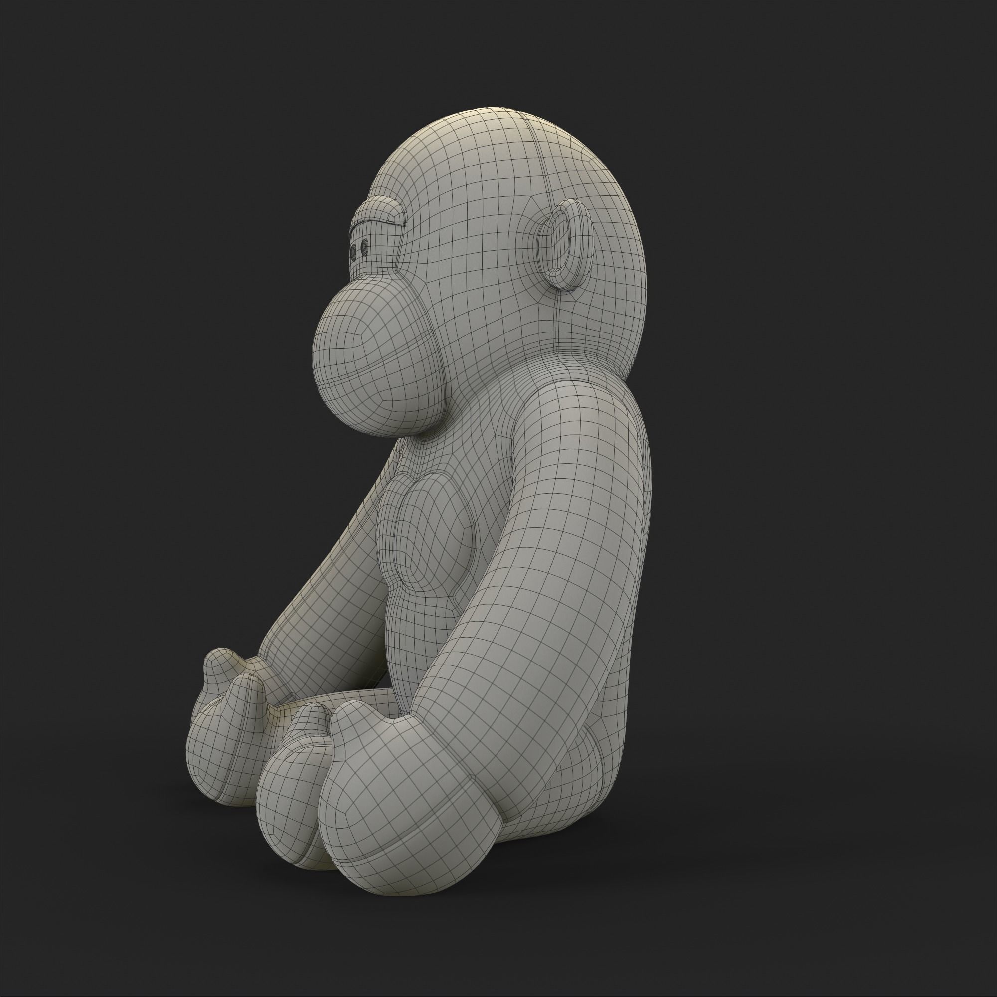 Gorilla Soft Toy Low-poly 3D model_9