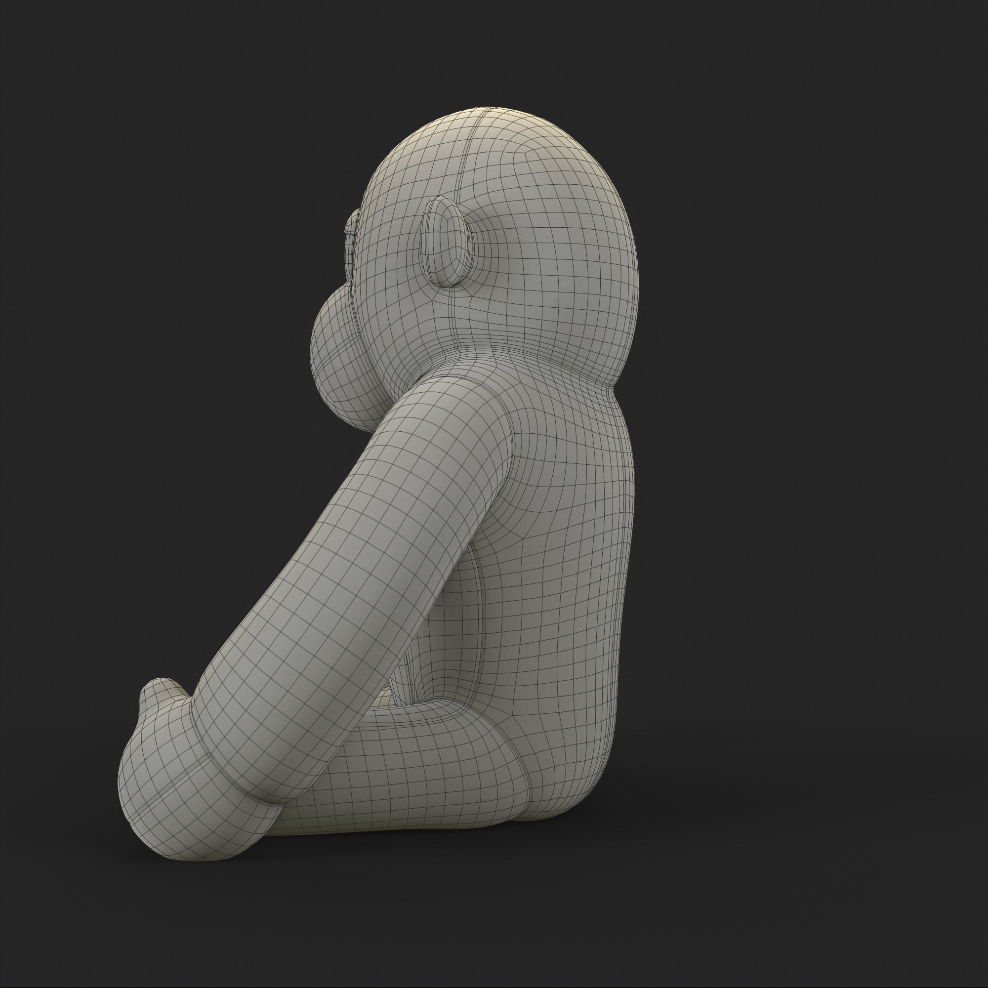 Gorilla Soft Toy Low-poly 3D model_13