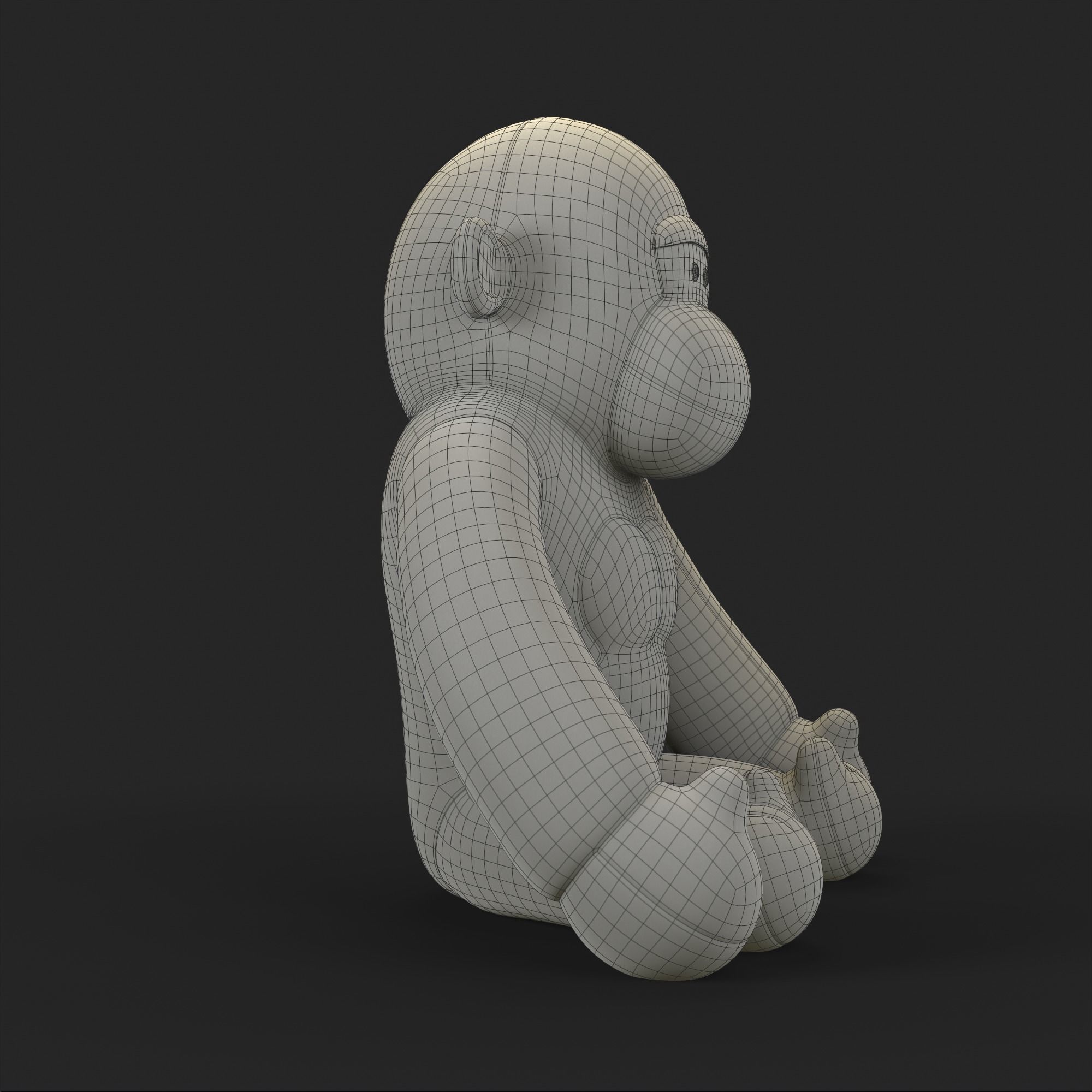 Gorilla Soft Toy Low-poly 3D model_33