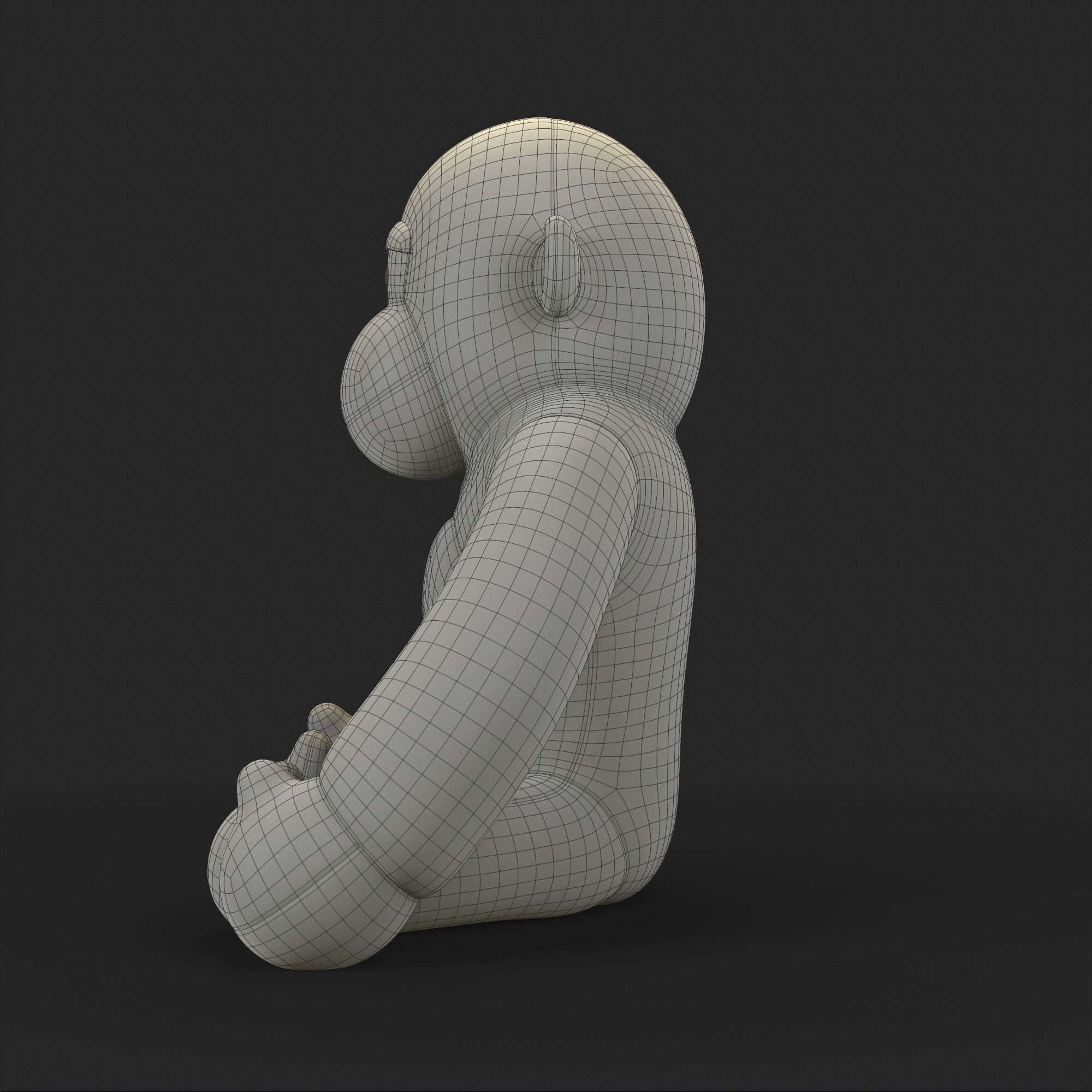 Gorilla Soft Toy Low-poly 3D model_11