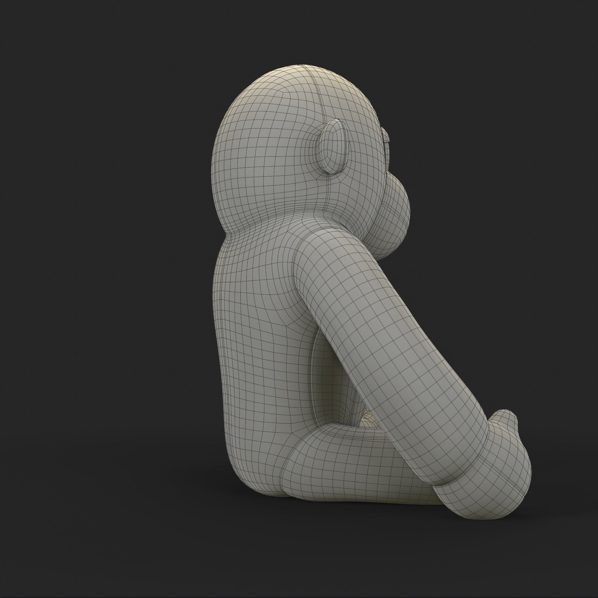 Gorilla Soft Toy Low-poly 3D model_29