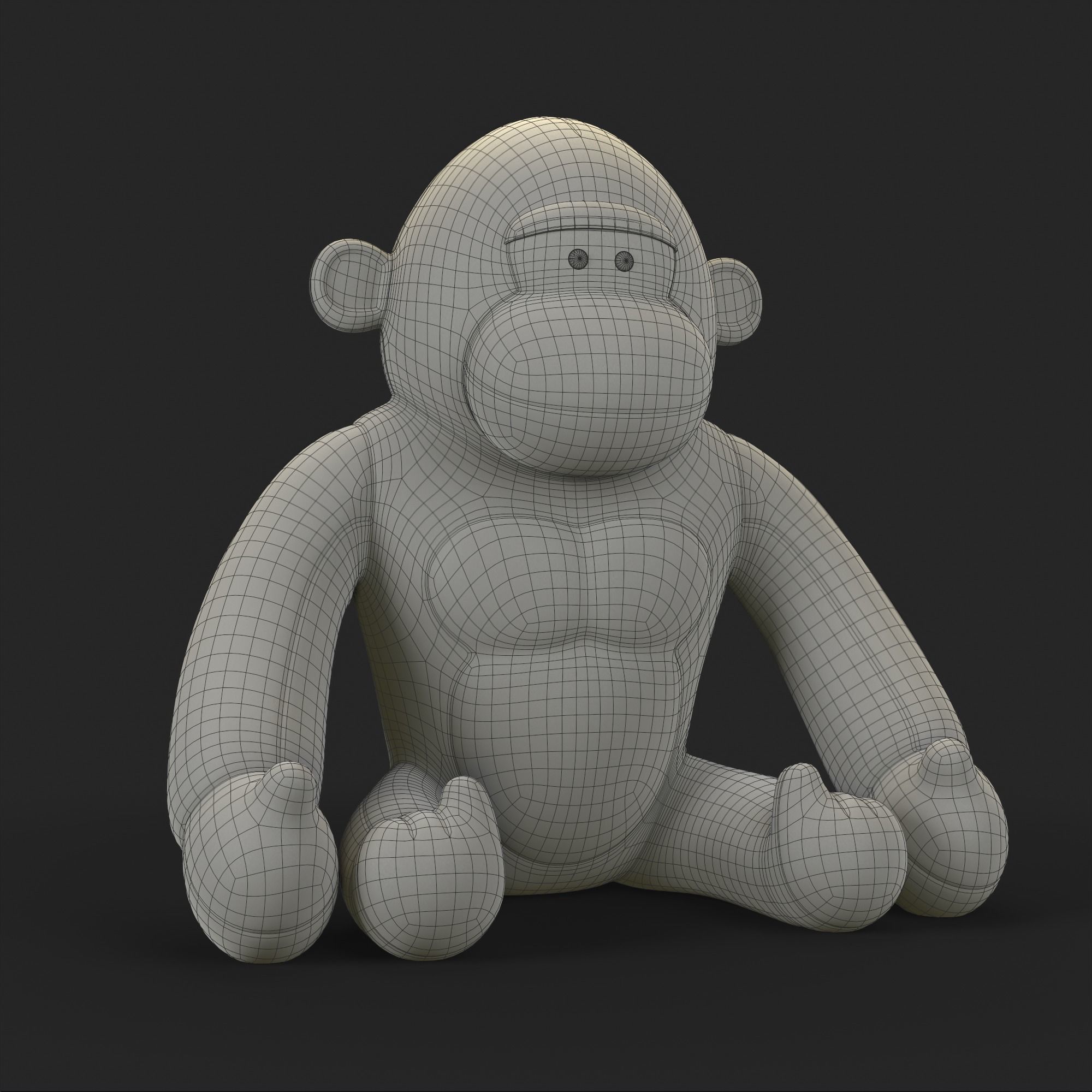 Gorilla Soft Toy Low-poly 3D model_39