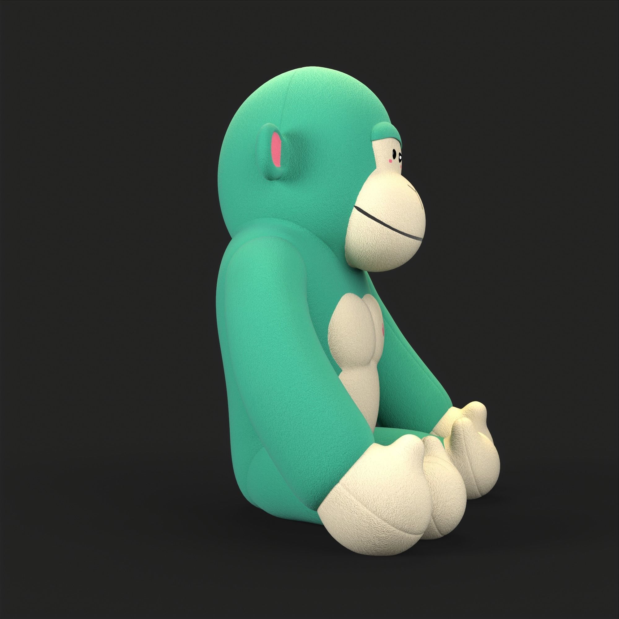 Gorilla Soft Toy Low-poly 3D model_32
