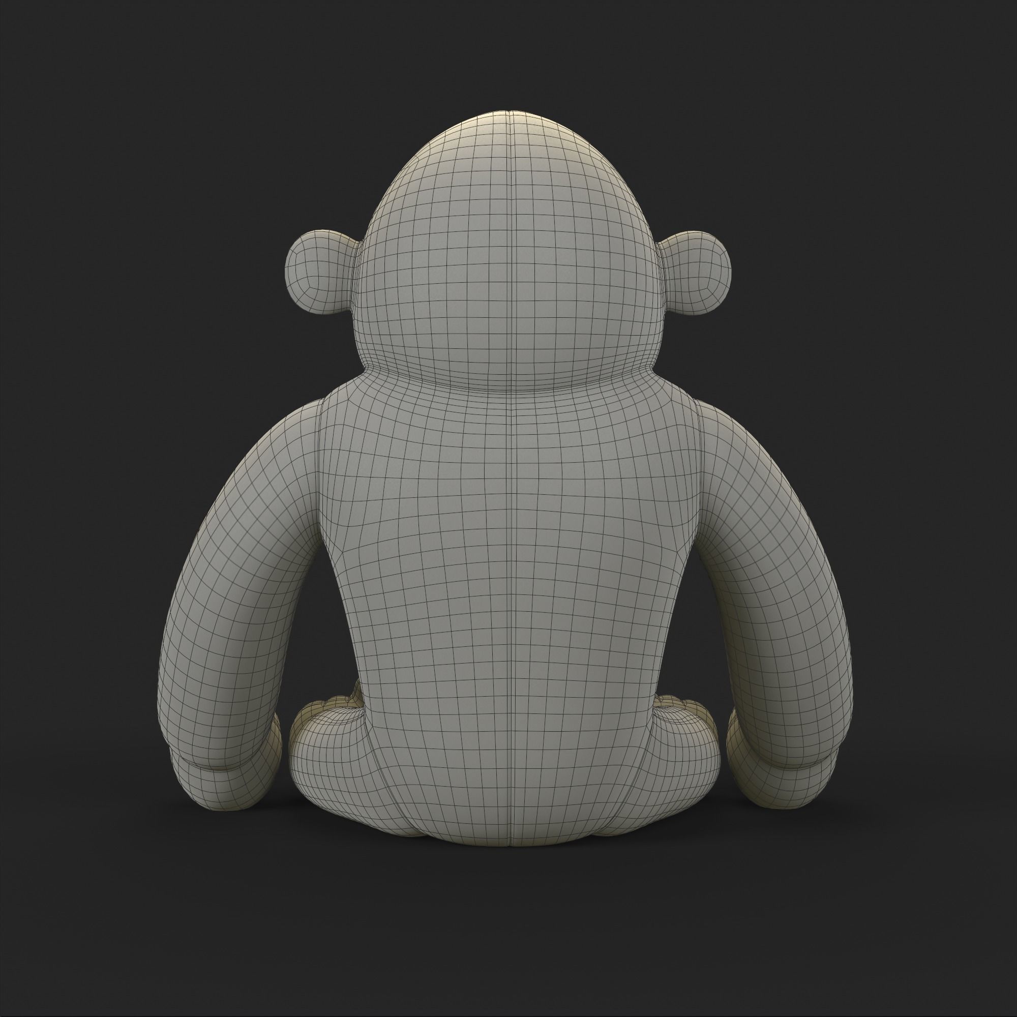 Gorilla Soft Toy Low-poly 3D model_21