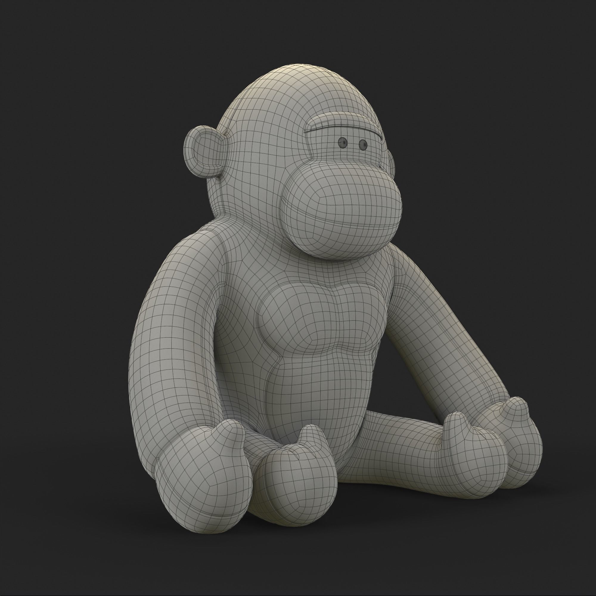 Gorilla Soft Toy Low-poly 3D model_37