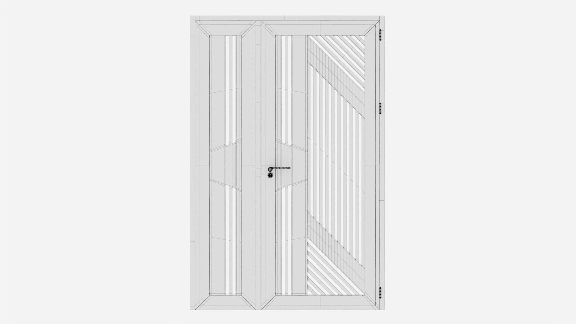 Aluminium door 114 3D model_5