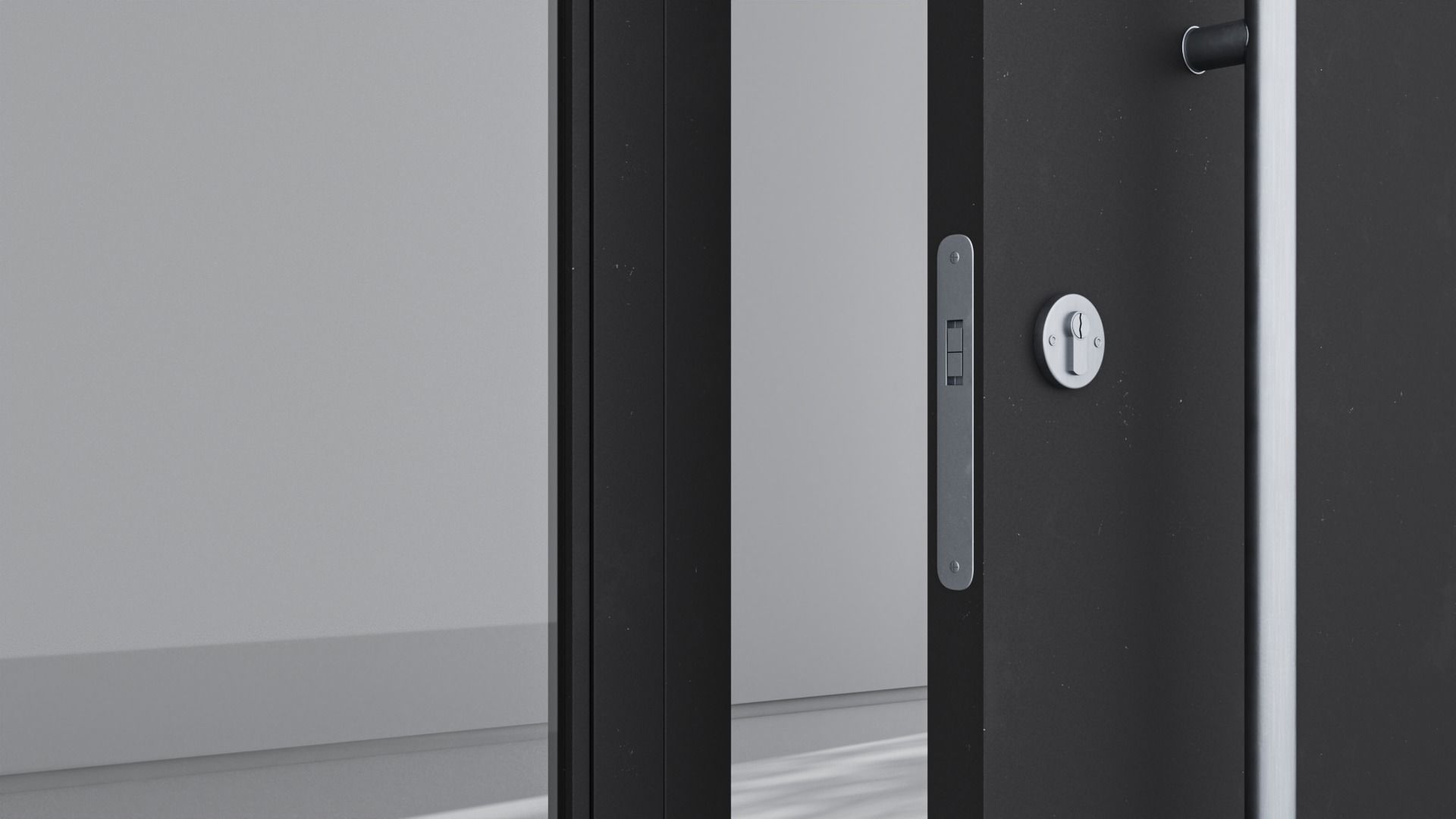 Aluminium door 115 3D model_4