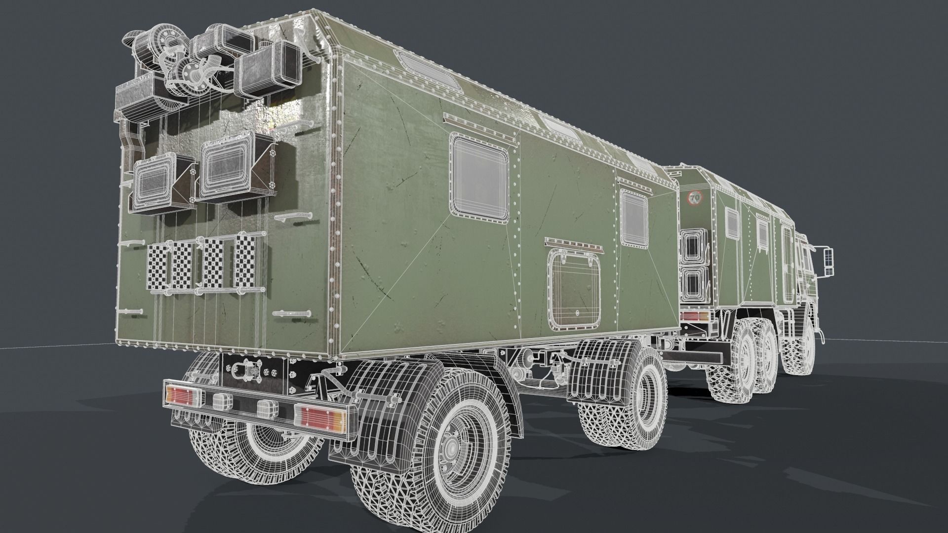 Kamaz Command vehicle Command trailer 3D model_20