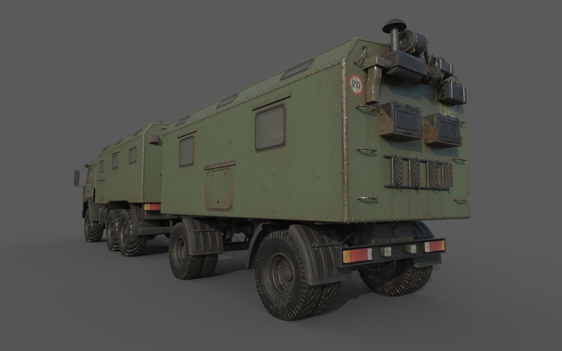 Kamaz Command vehicle Command trailer 3D model_6