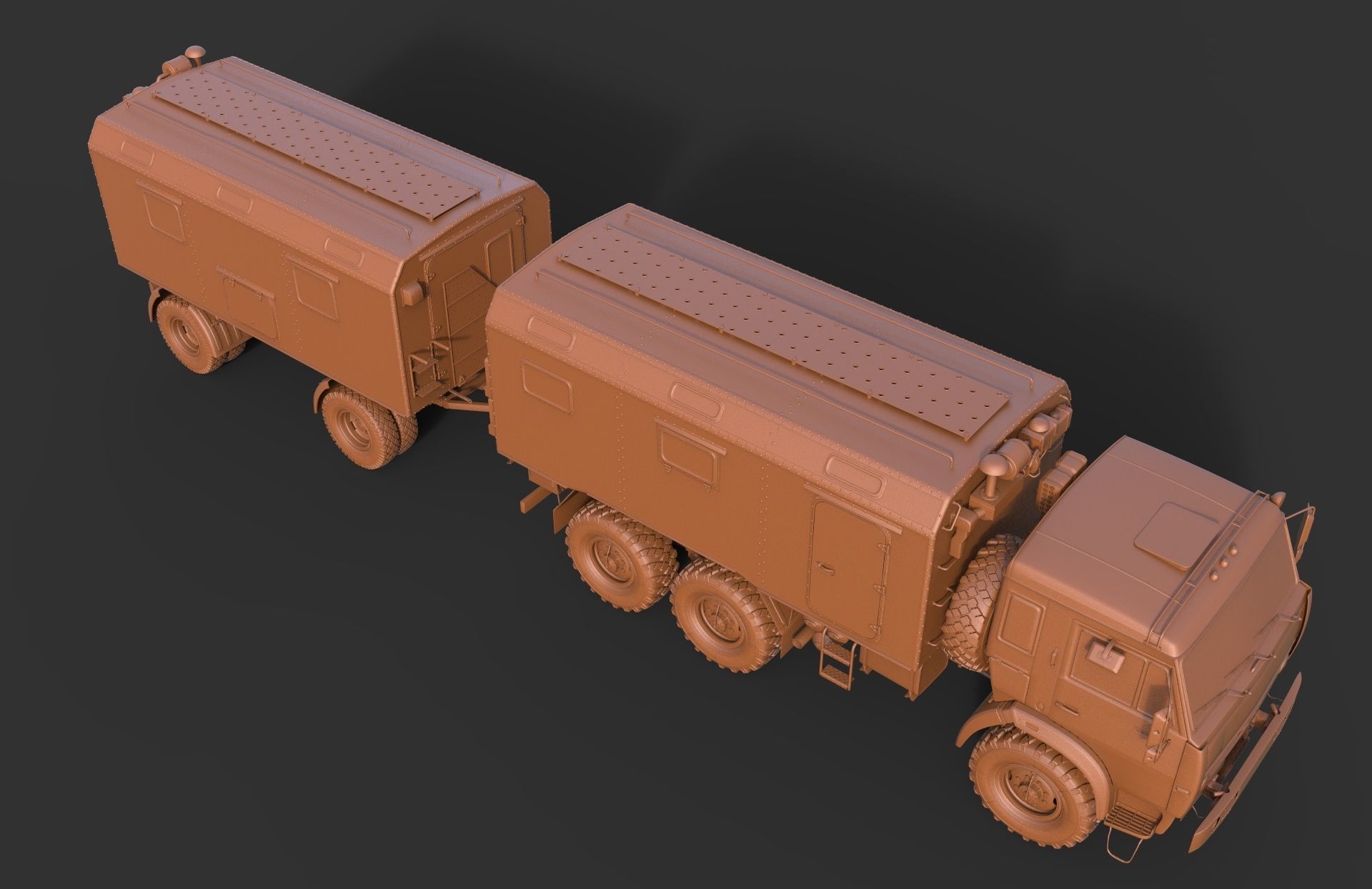 Kamaz Command vehicle Command trailer 3D model_16