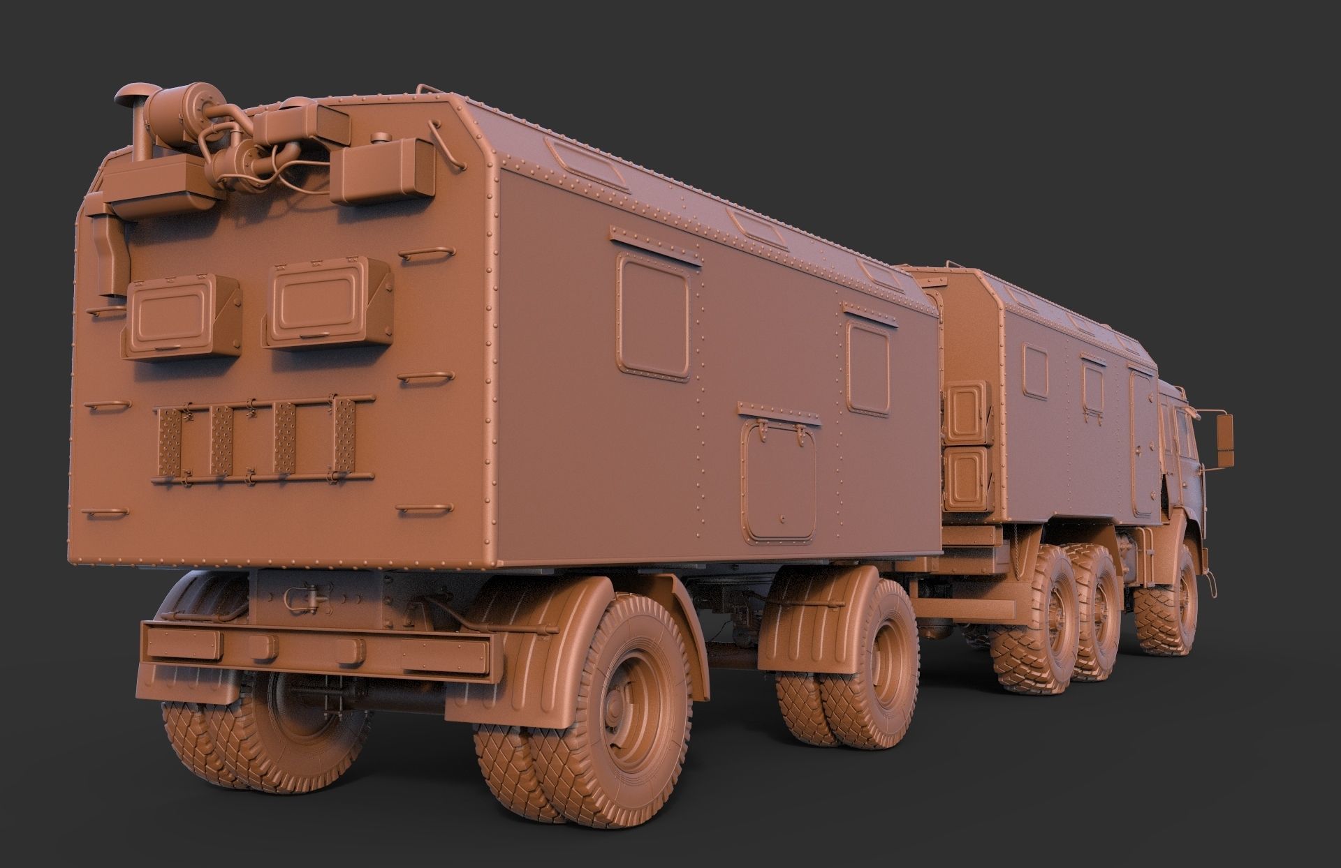 Kamaz Command vehicle Command trailer 3D model_14