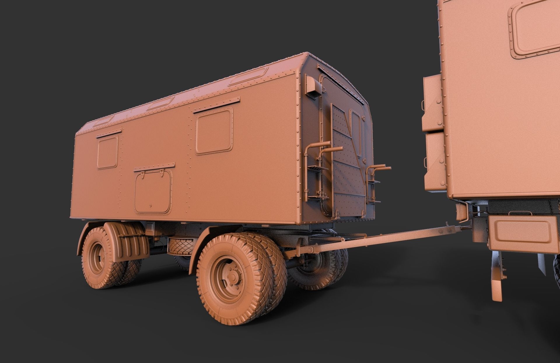 Kamaz Command vehicle Command trailer 3D model_13