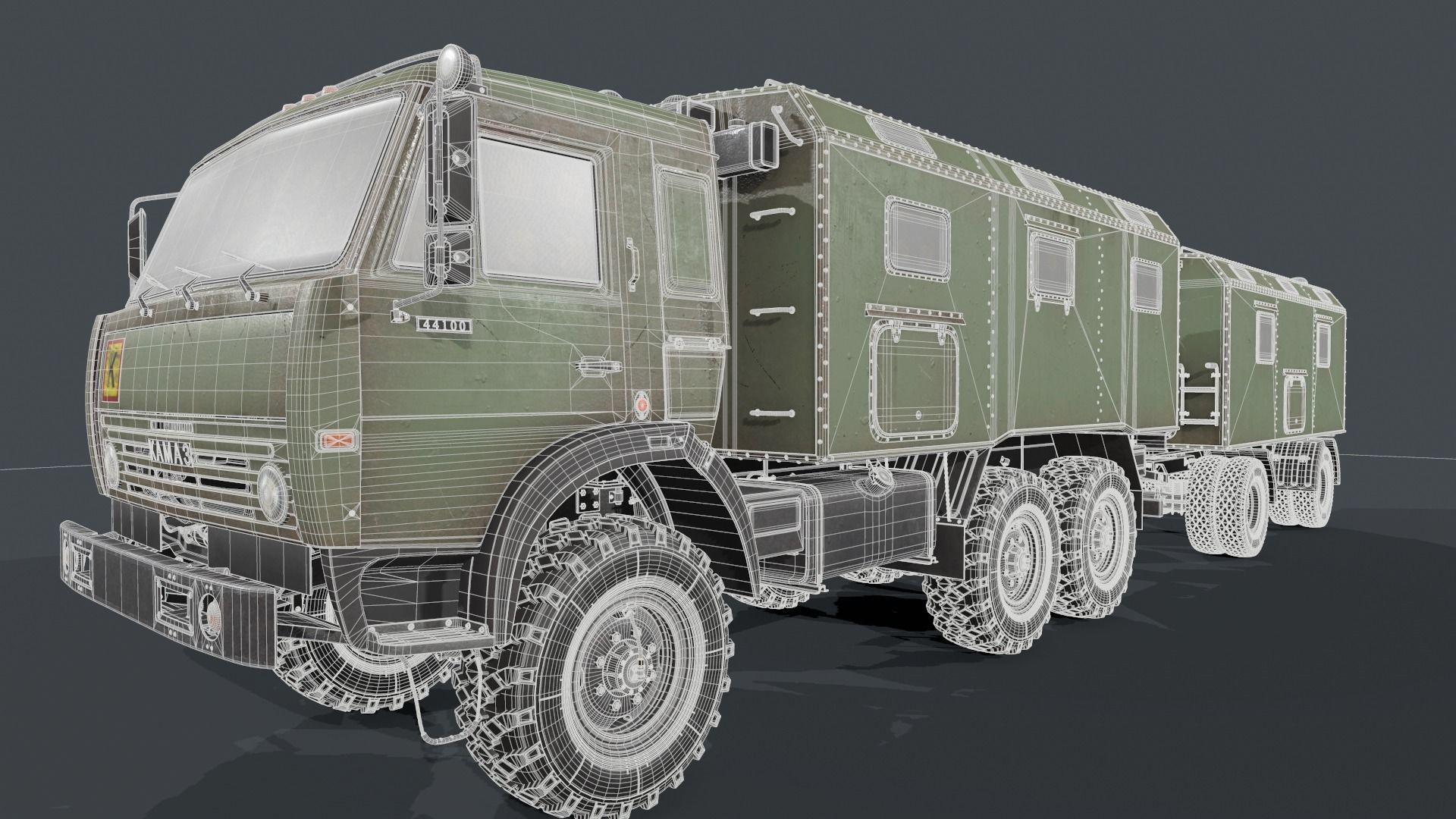 Kamaz Command vehicle Command trailer 3D model_17