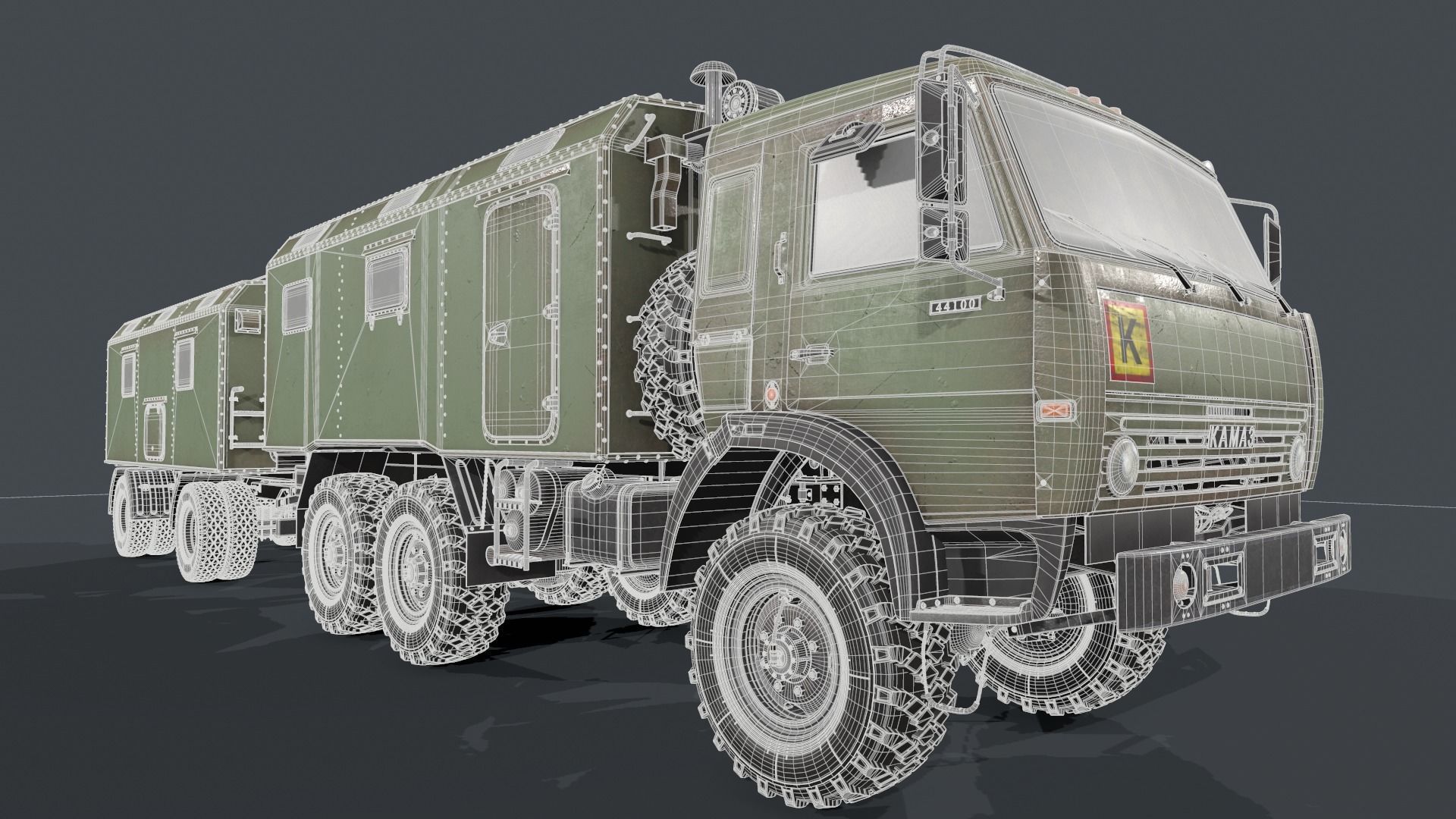 Kamaz Command vehicle Command trailer 3D model_18