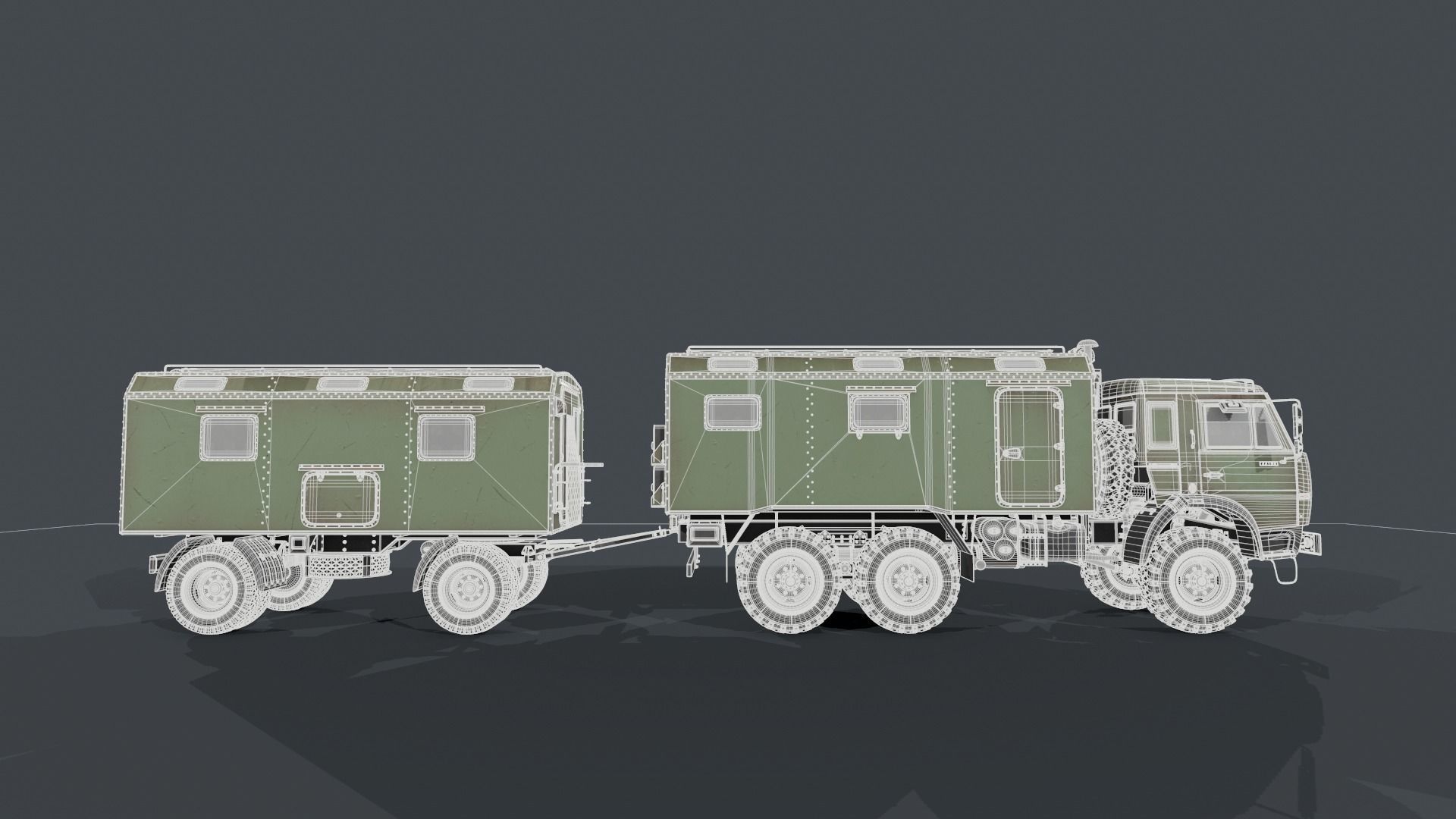 Kamaz Command vehicle Command trailer 3D model_19