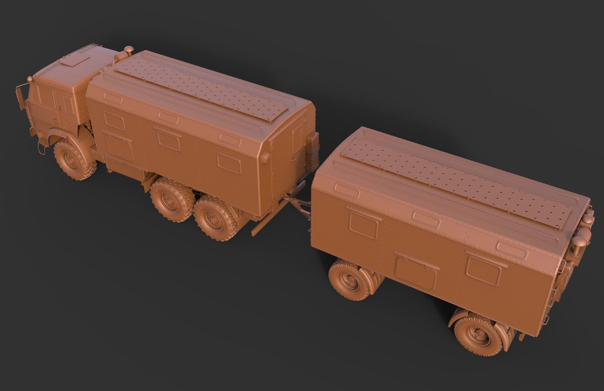 Kamaz Command vehicle Command trailer 3D model_15