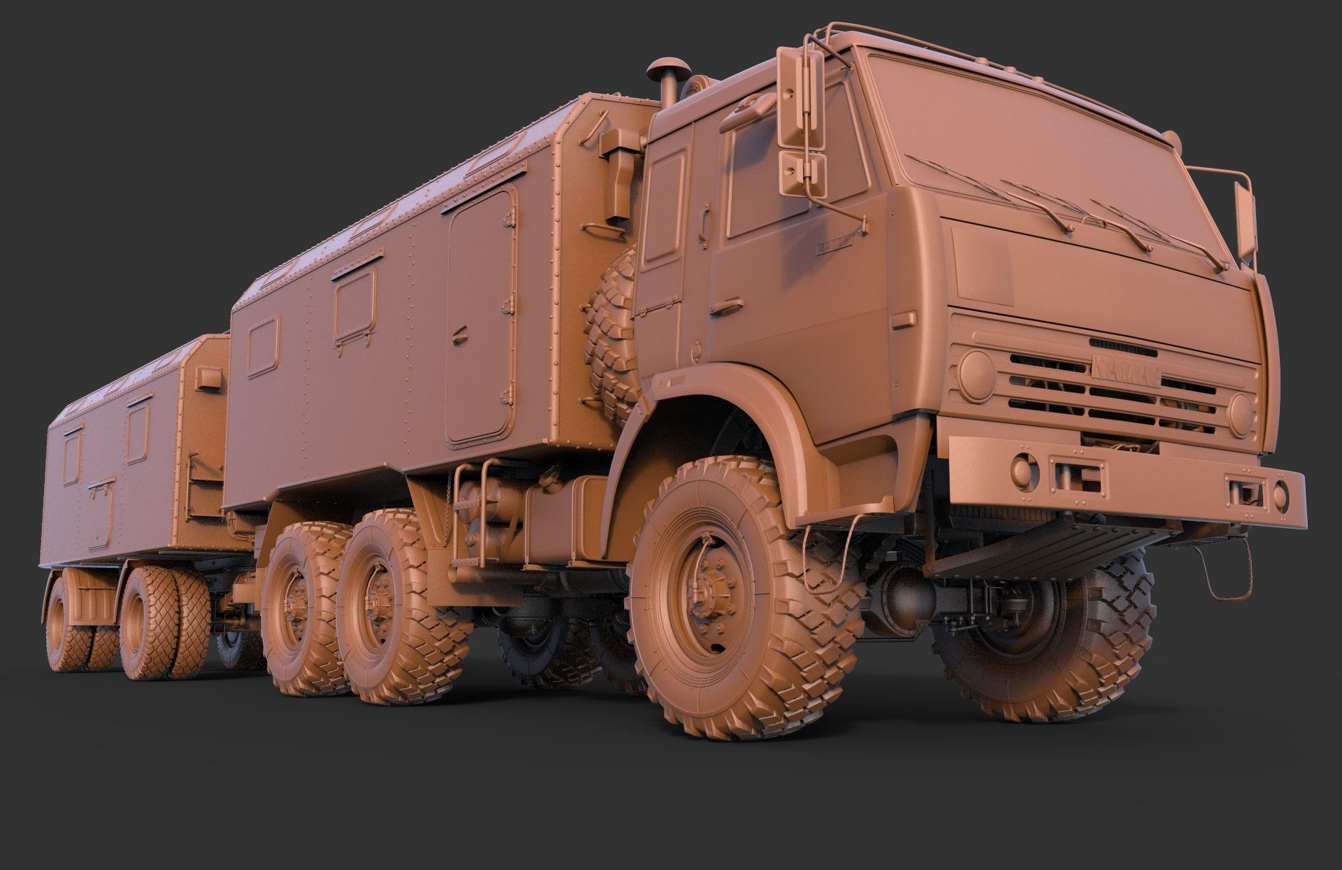 Kamaz Command vehicle Command trailer 3D model_10