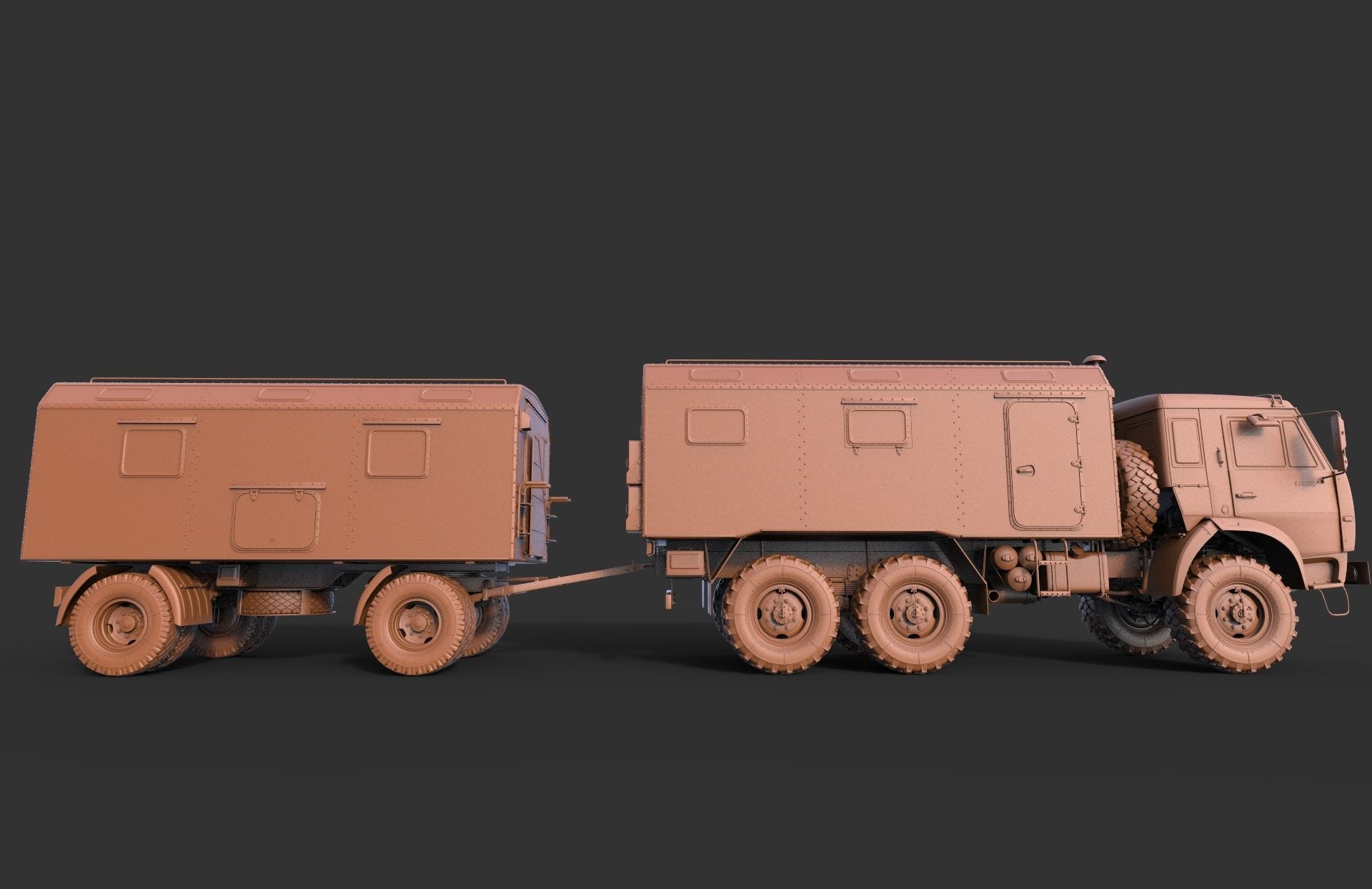 Kamaz Command vehicle Command trailer 3D model_11