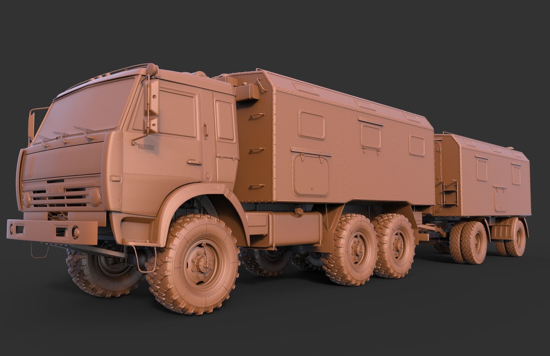 Kamaz Command vehicle Command trailer 3D model_9