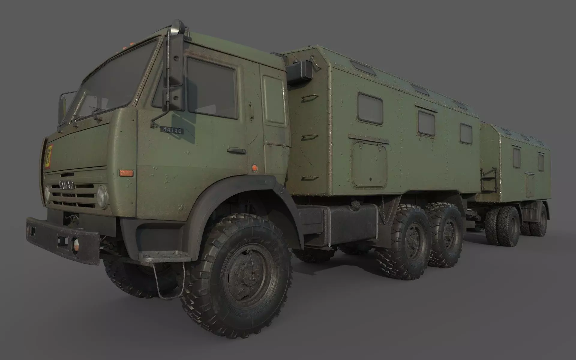 Kamaz Command vehicle Command trailer 3D model_0