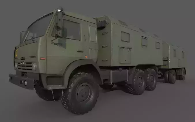 Kamaz Command vehicle Command trailer 3D model