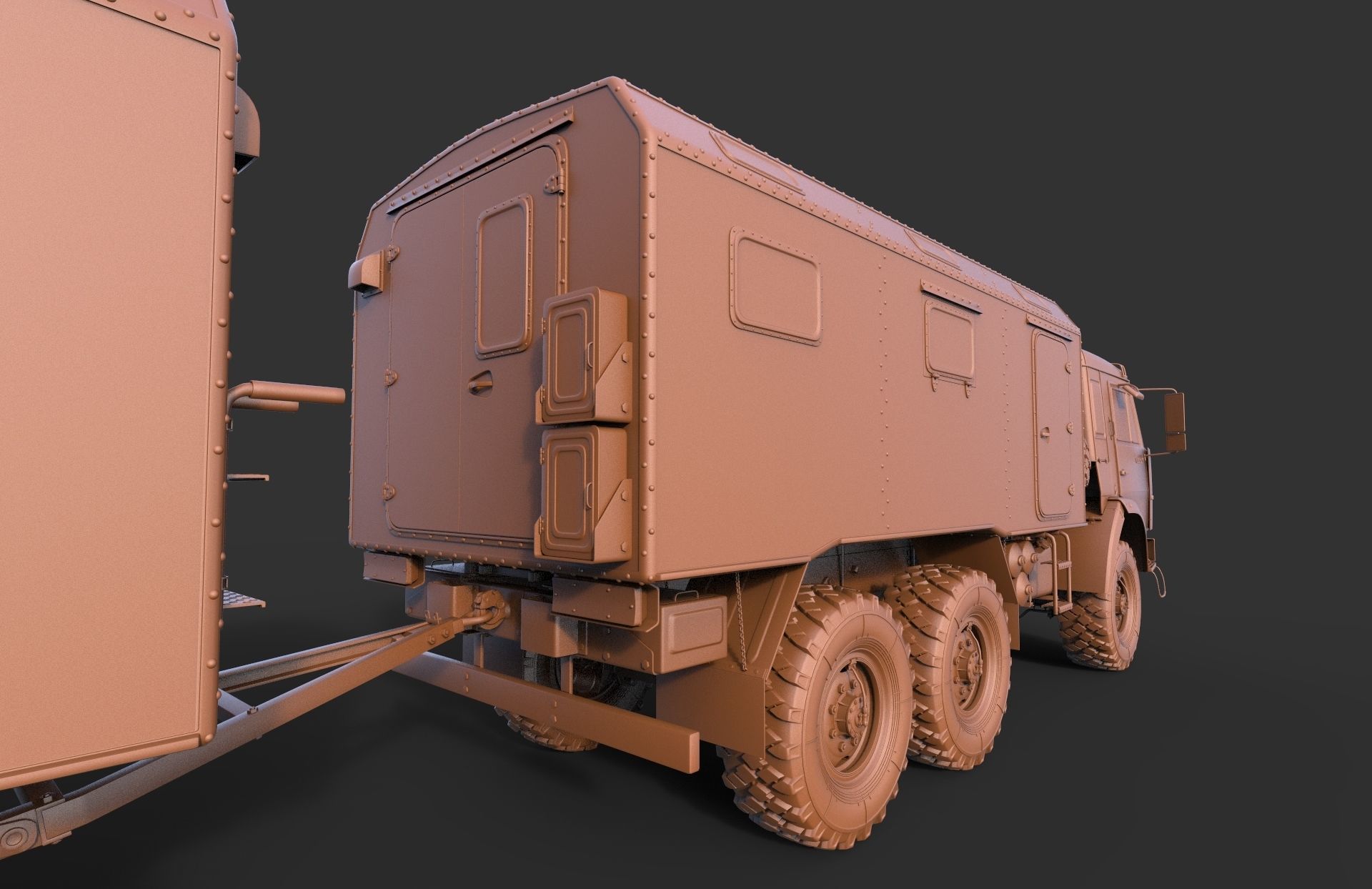 Kamaz Command vehicle Command trailer 3D model_12